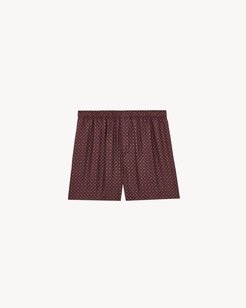 shorts in hexagon silk twill