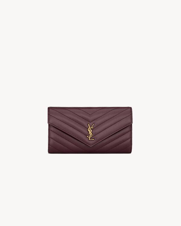 CASSANDRE large flap wallet in GRAIN DE POUDRE leather