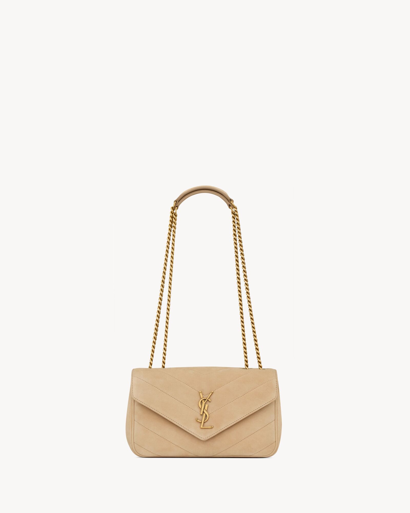 LOULOU small in MATELASSÉ suede — 801437AAEY69295