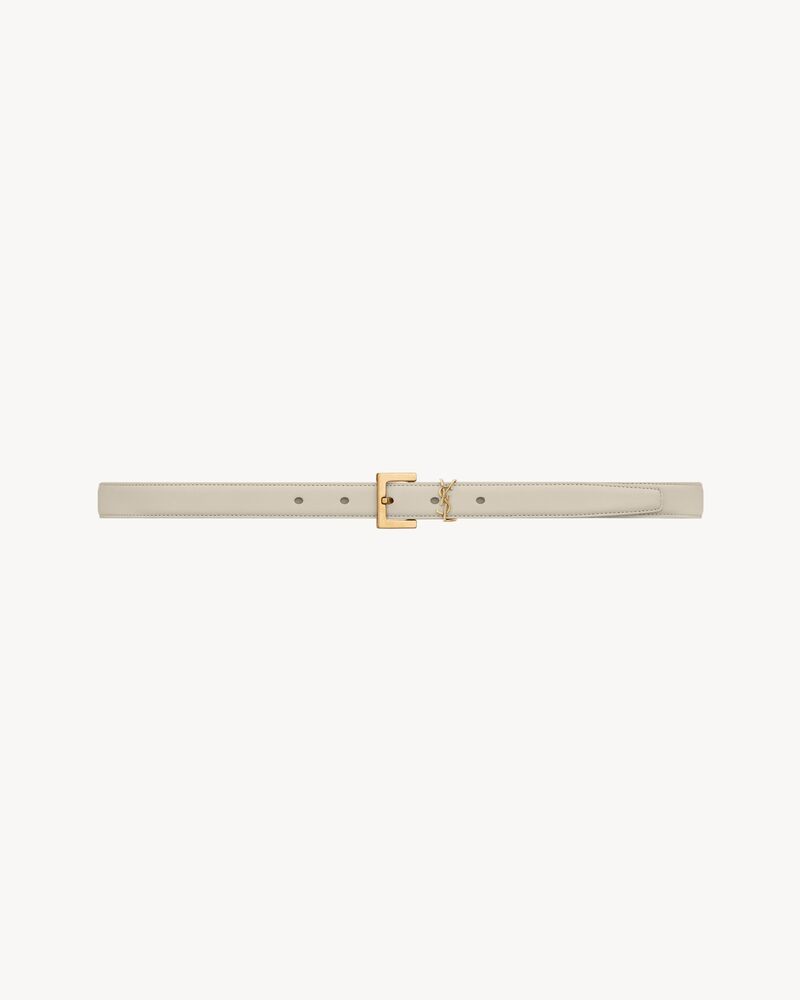 CASSANDRE CINTURA SOTTILE CON FIBBIA QUADRATA IN PELLE BOX SAINT LAURENT