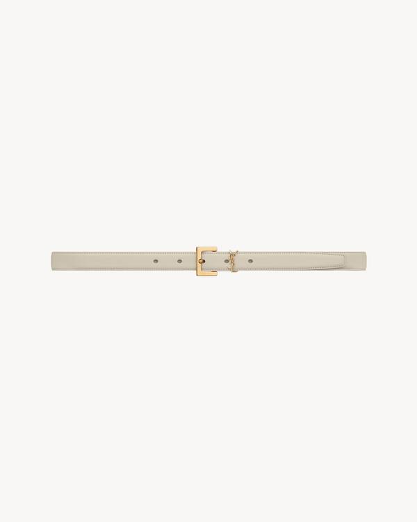 CASSANDRE CINTURA SOTTILE CON FIBBIA QUADRATA IN PELLE BOX SAINT LAURENT