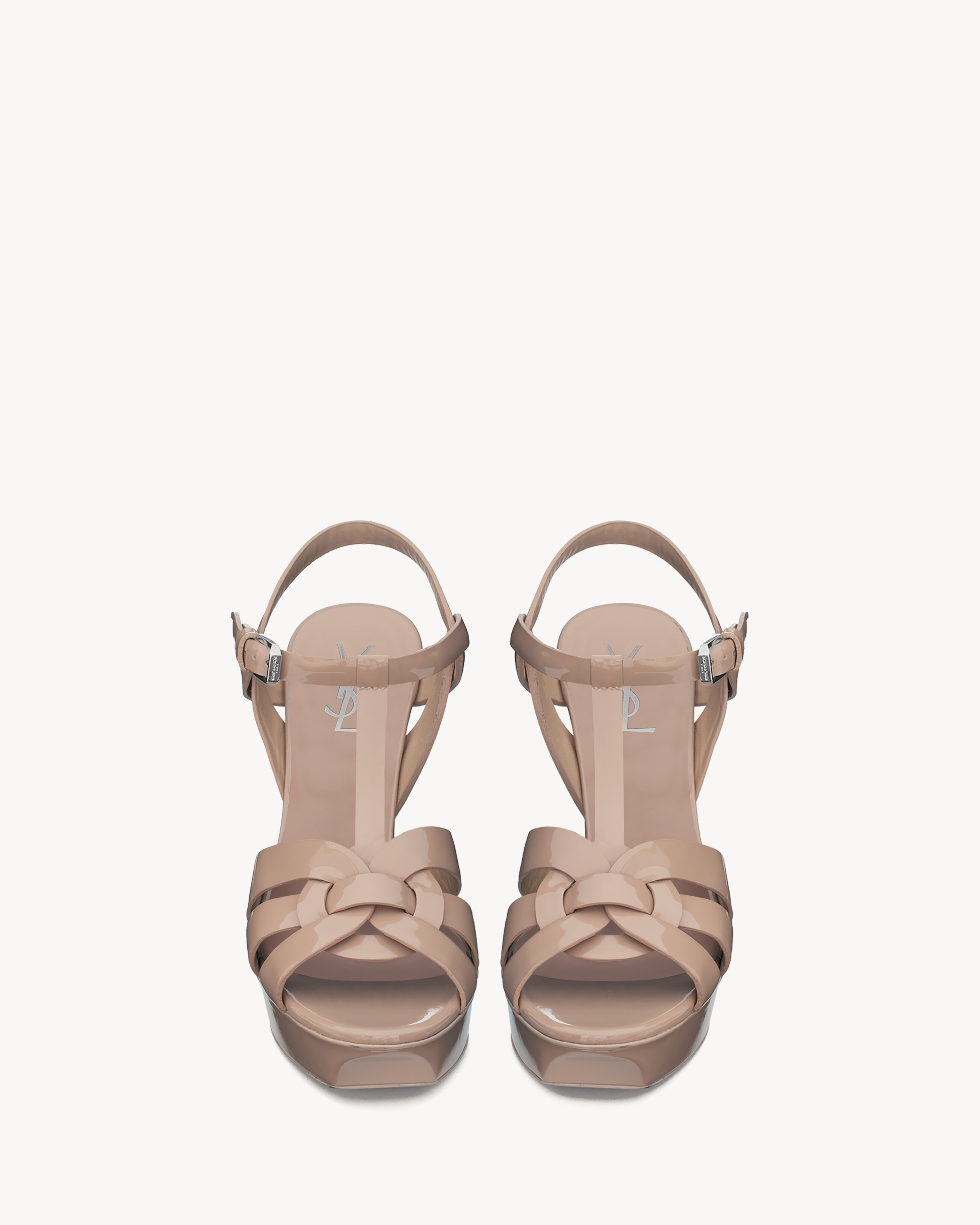 TRIBUTE platform sandals in patent leather