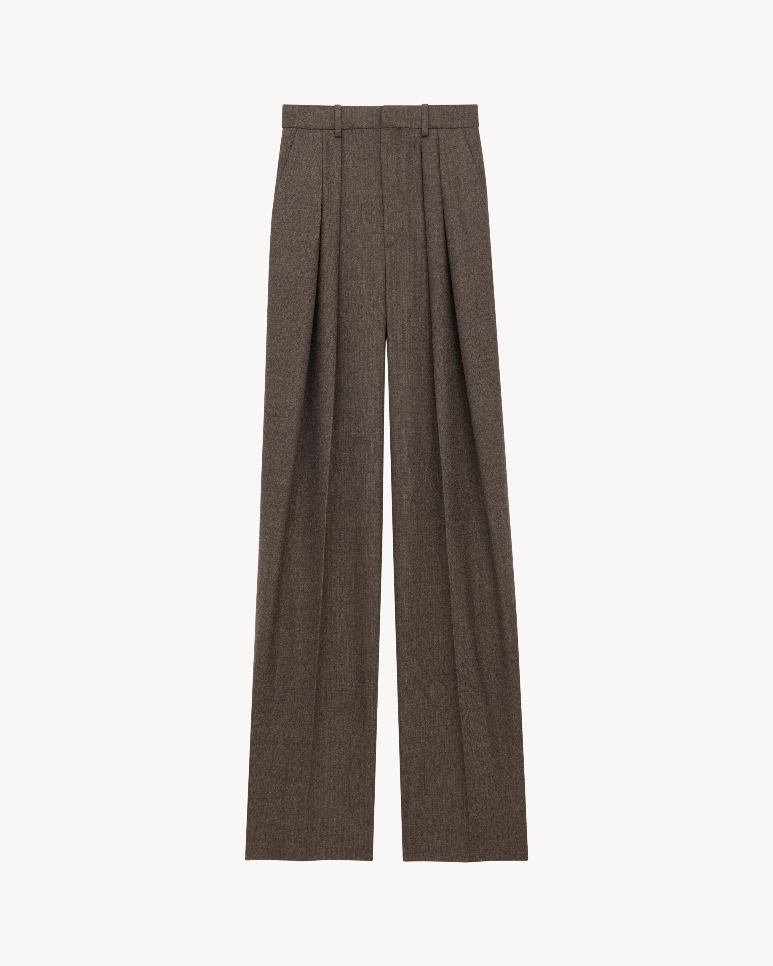wide-leg pants in wool