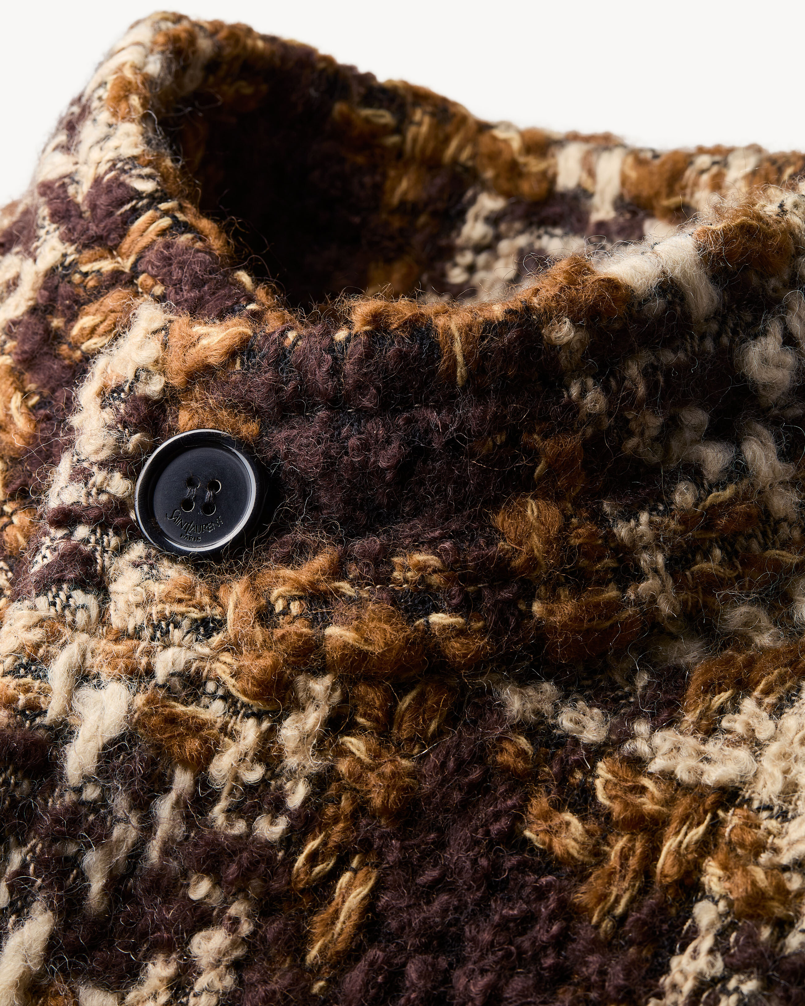 short coat in check tweed