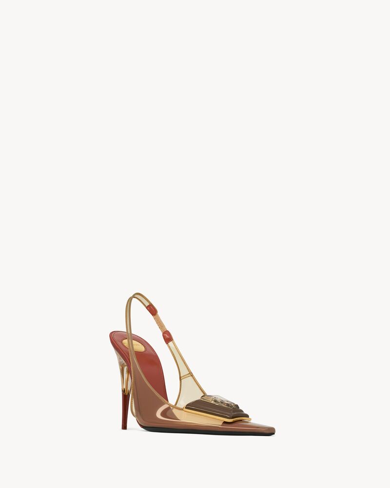 SIBYL slingback pumps in TPU and satin