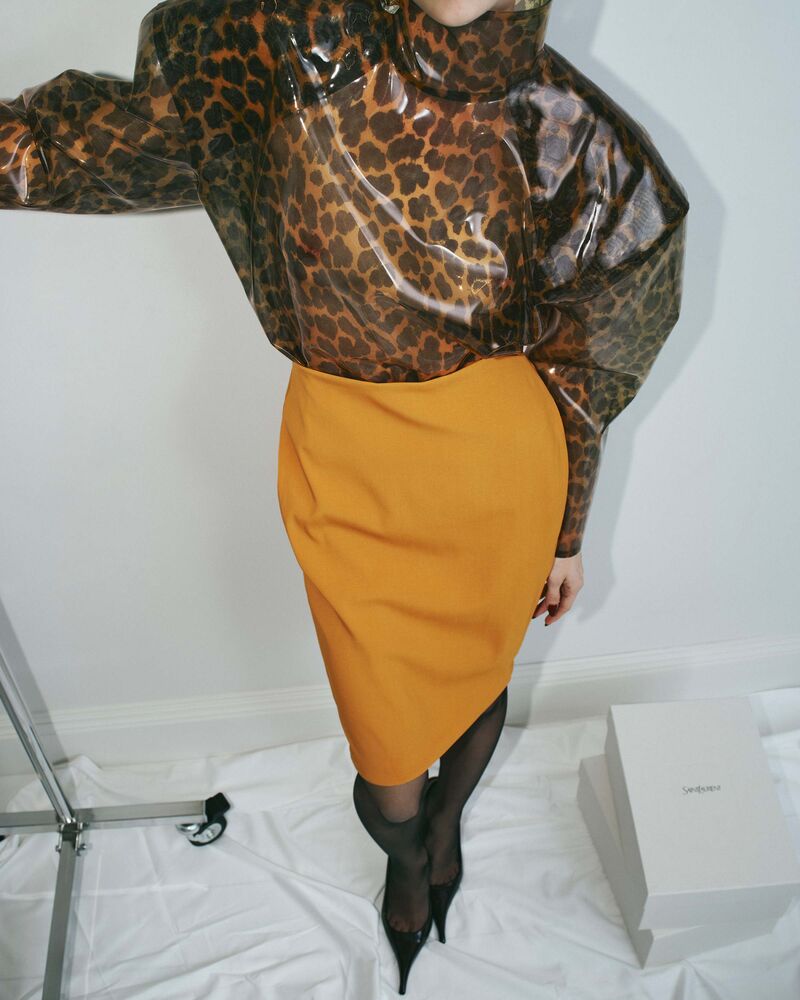 pencil skirt in satin