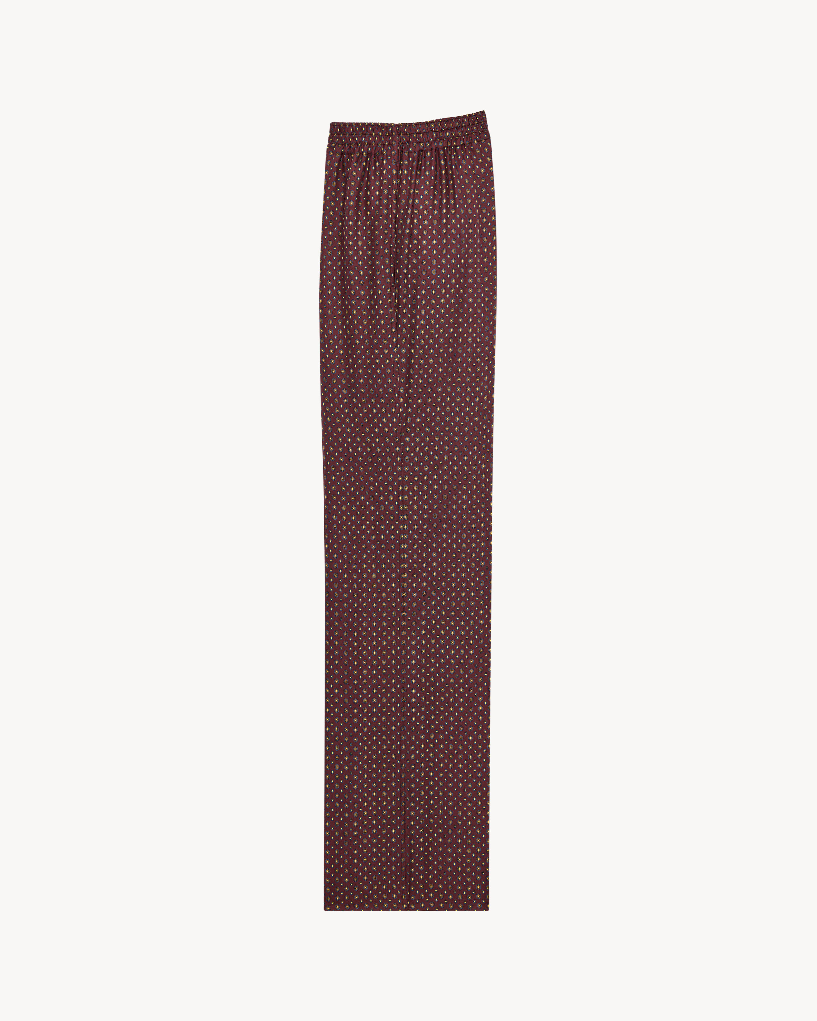 pants in hexagon silk twill