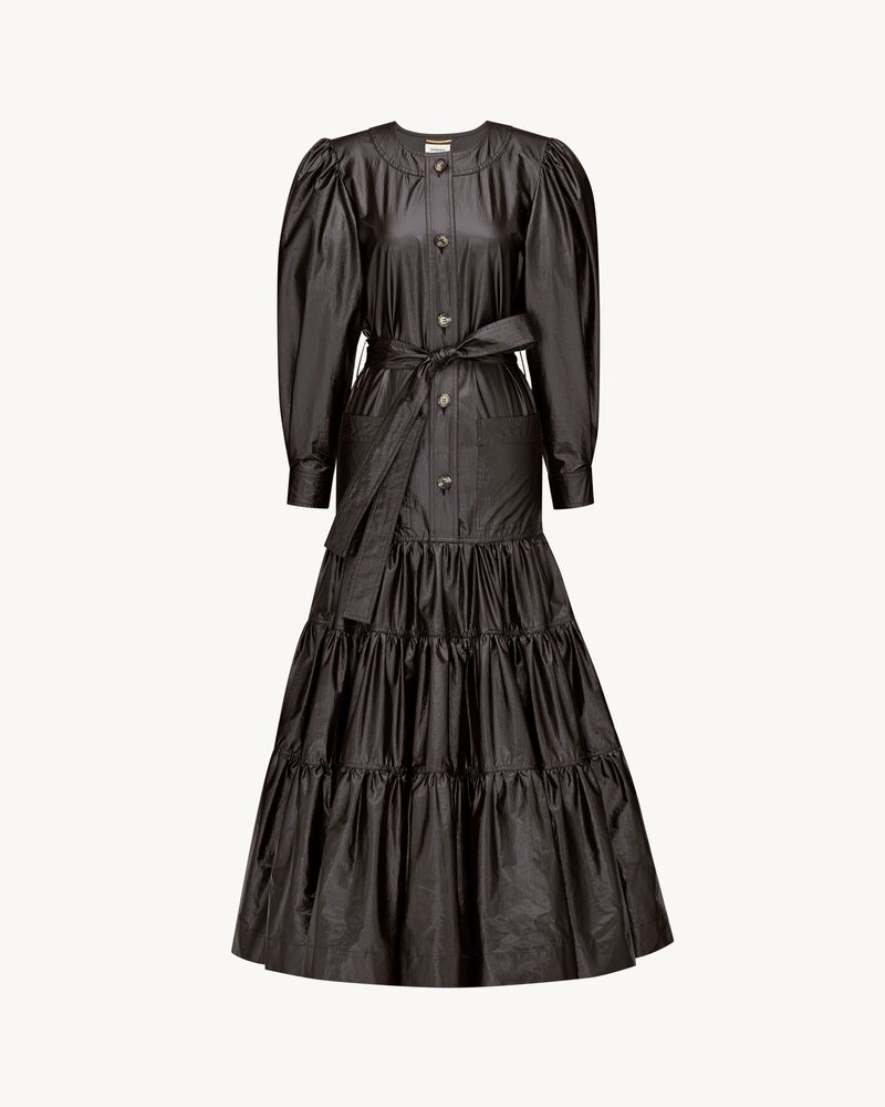 saharienne prairie dress in coated cotton