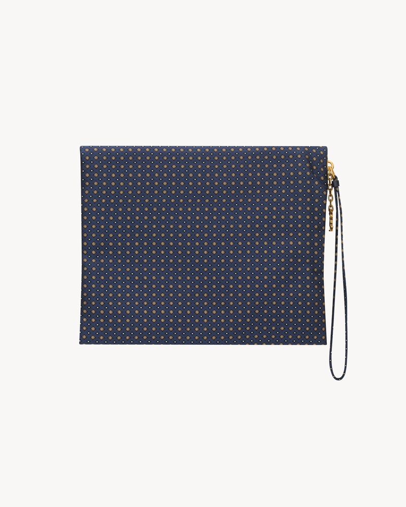 SAINT LAURENT PARIS large pochette pliée en jacquard de soie
