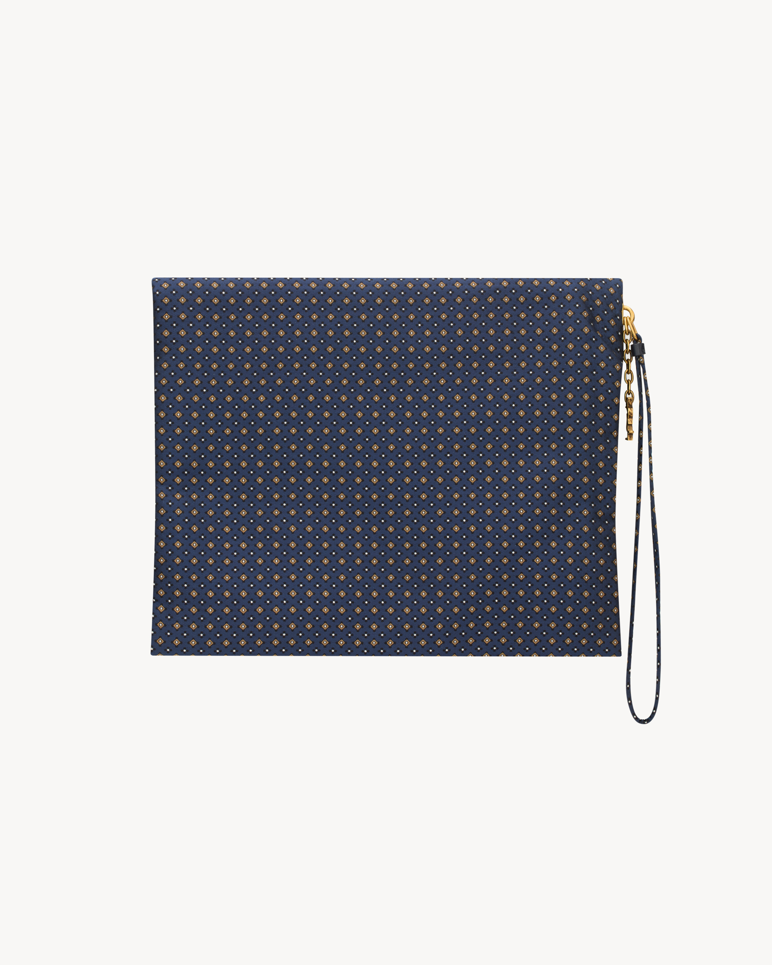 SAINT LAURENT PARIS large folded pouch in silk jacquard