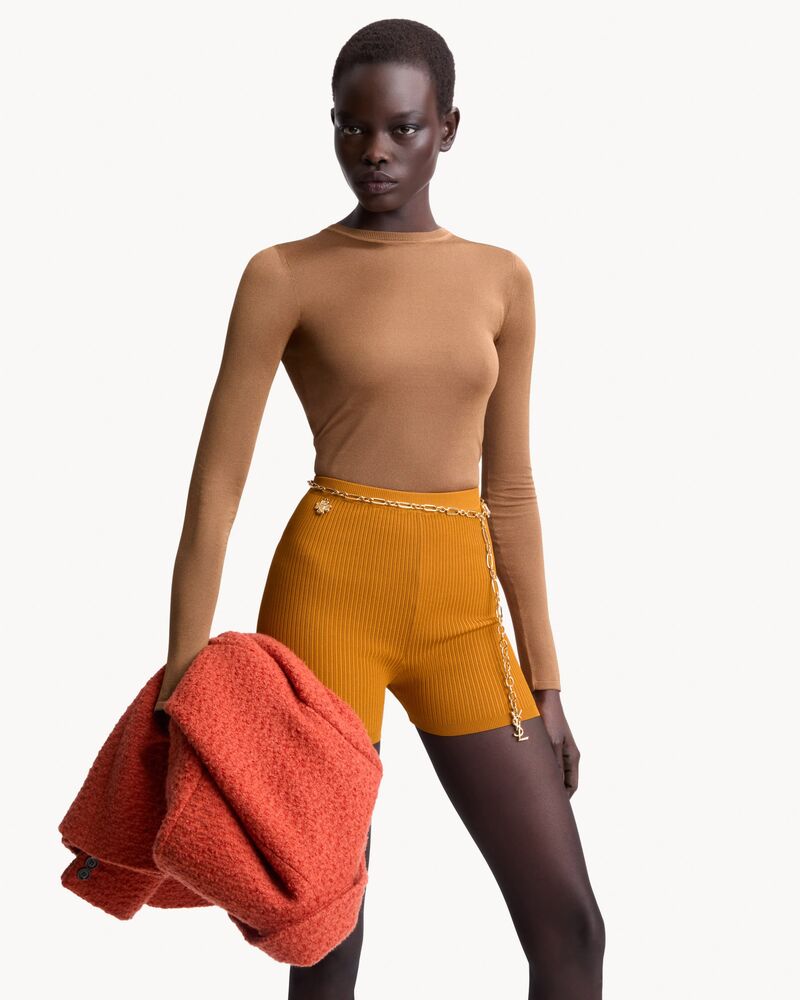 rib-knit cycling shorts