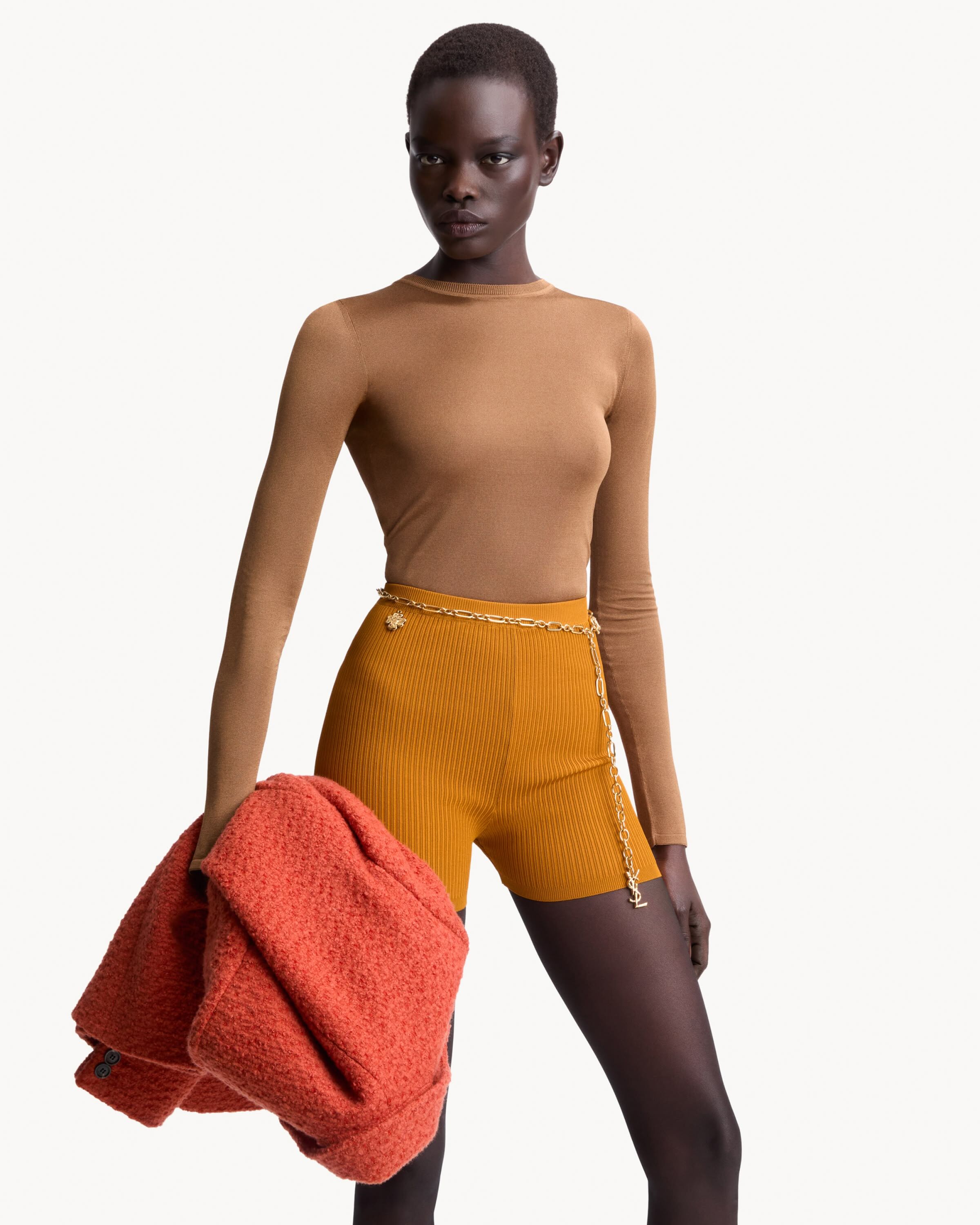 rib-knit cycling shorts