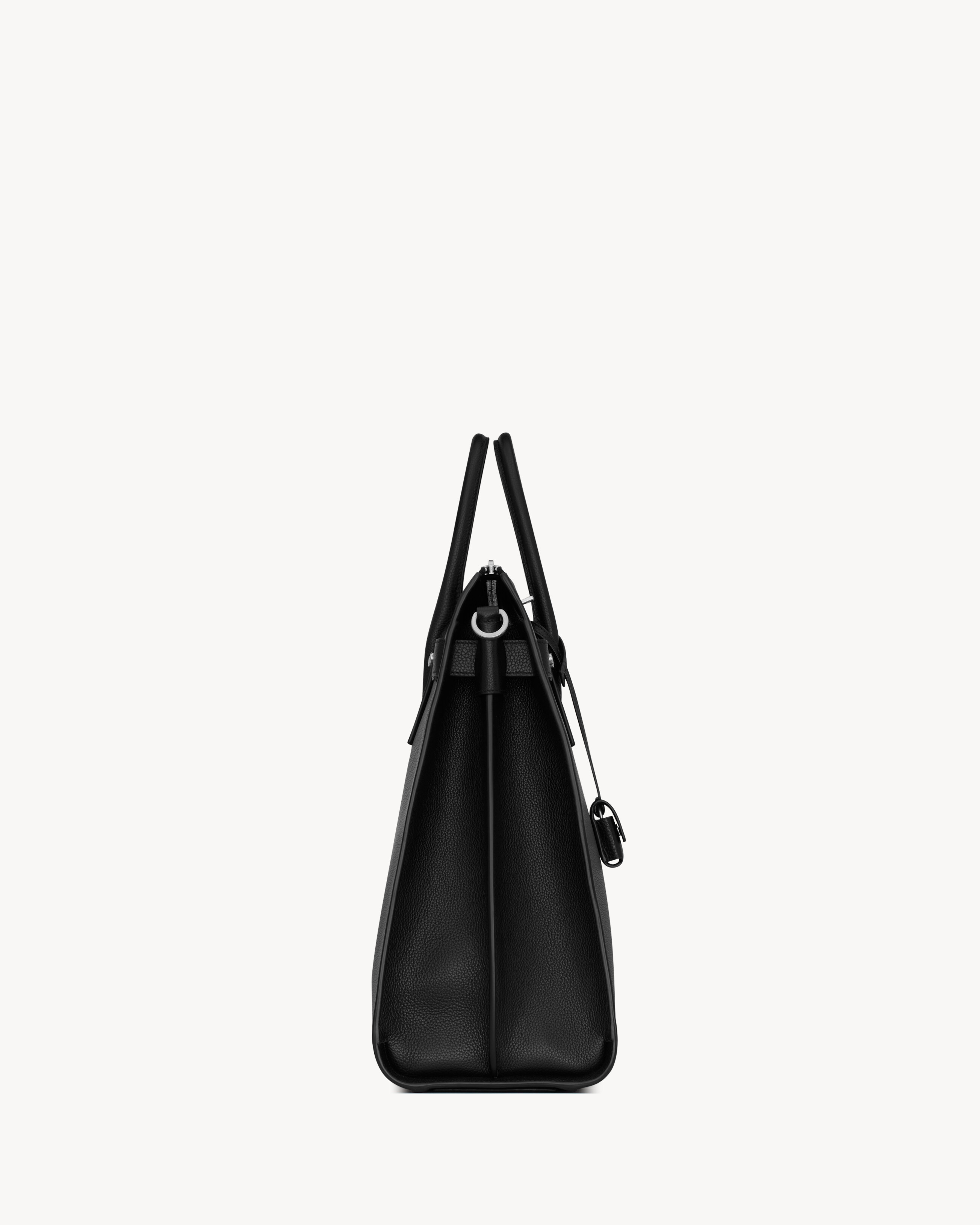sac de jour north/south in grained leather in Black | Saint