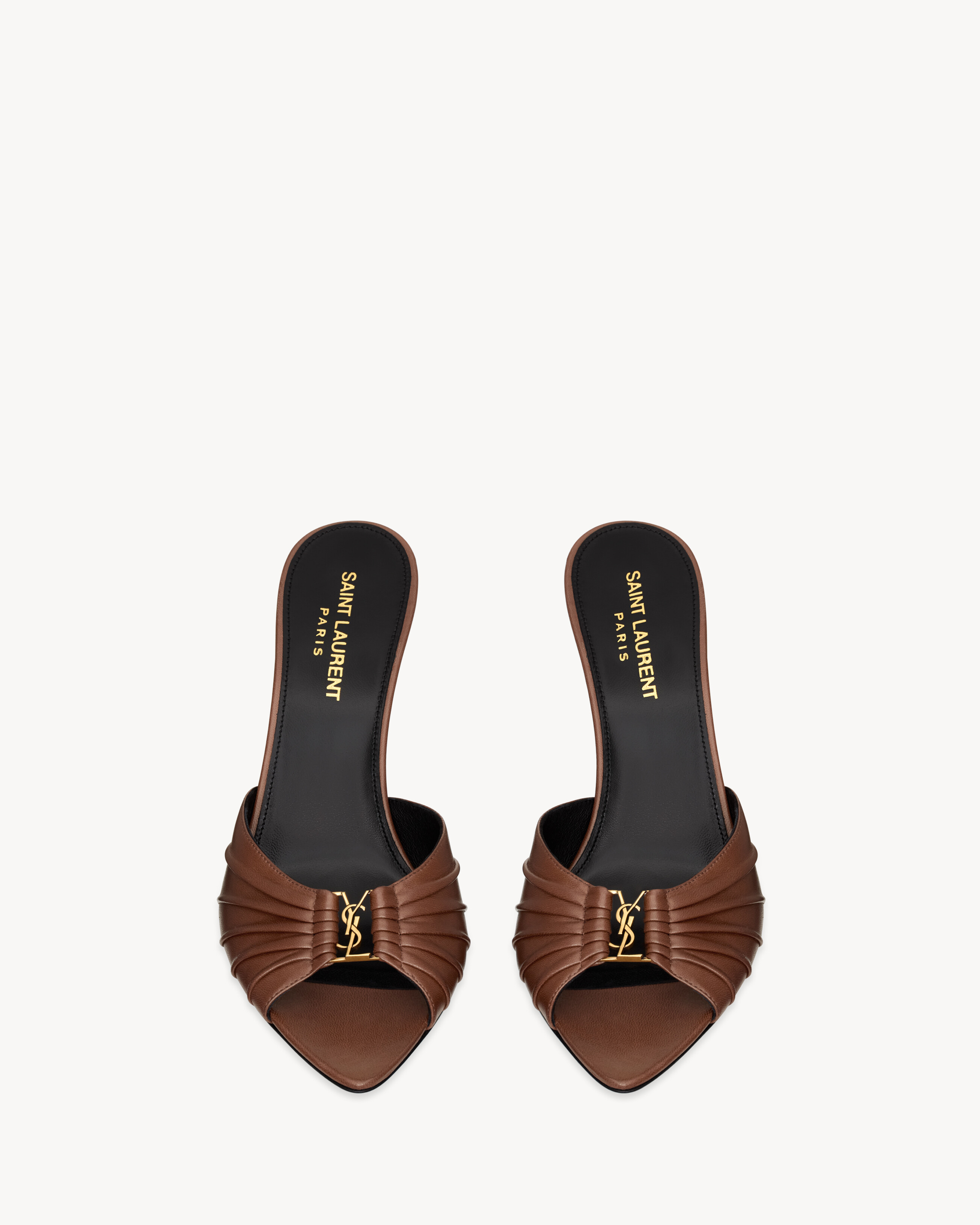 BABYLONE mules en cuir lisse