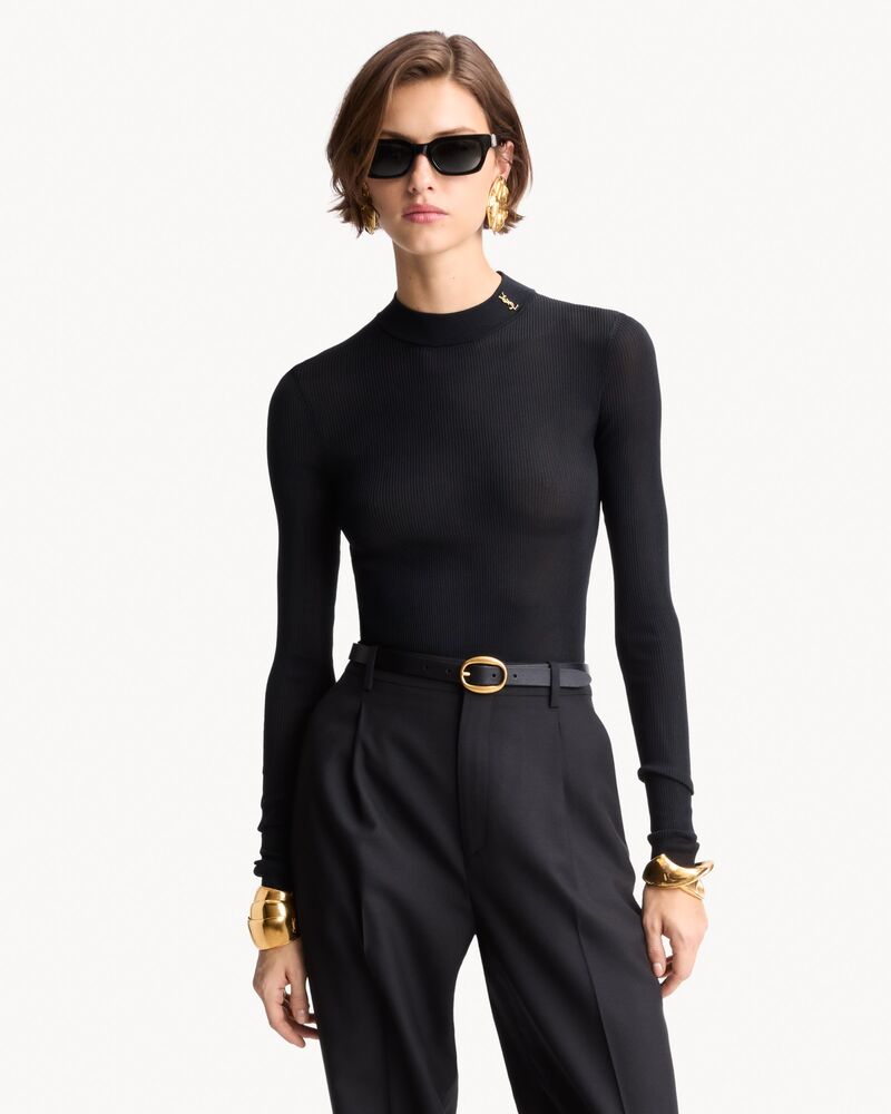  Ribbed Sweater Cassandre in Silk