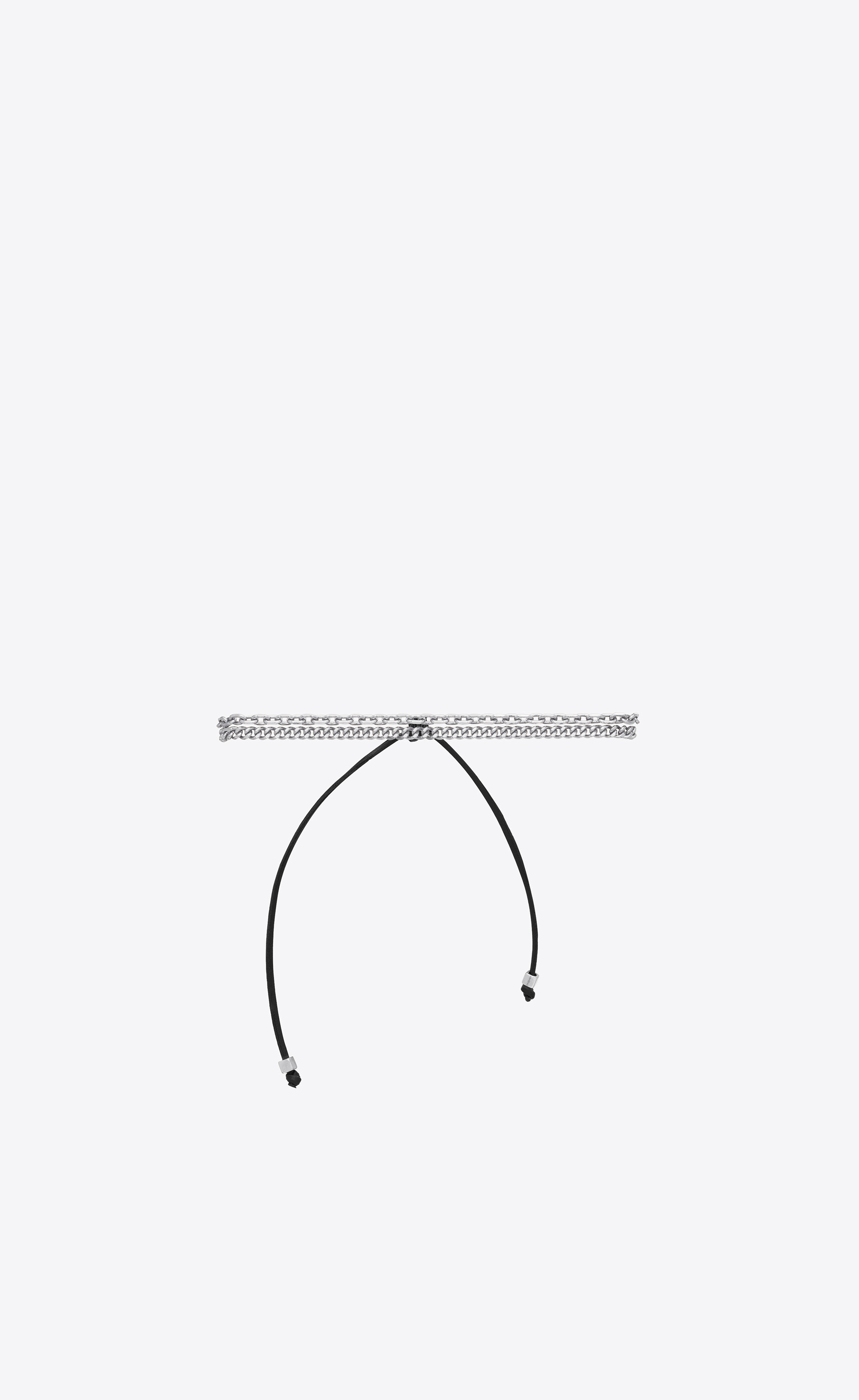 Bracelet chaîne en or GRIS 18 carats et cuir
