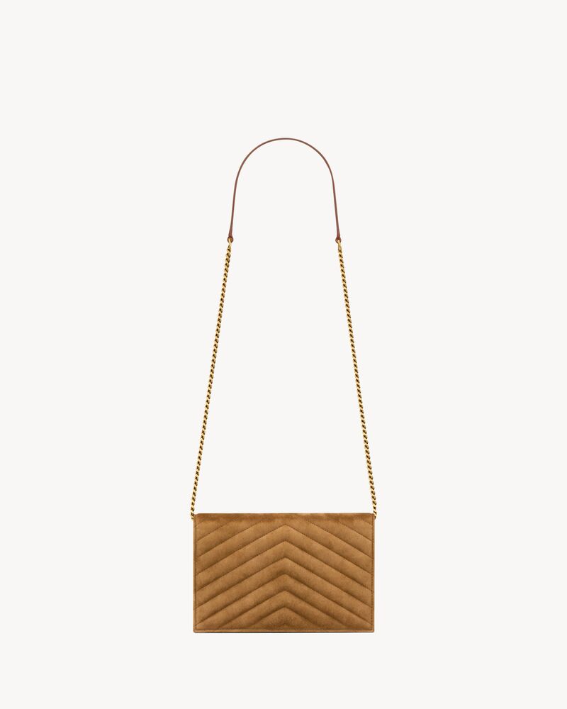 CASSANDRE envelope chain wallet in suede