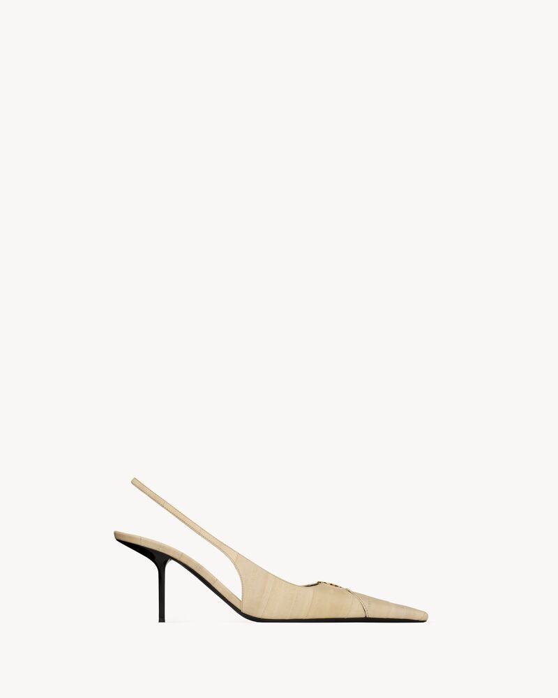 BABYLONE BRETEUIL slingback pumps in hagfish