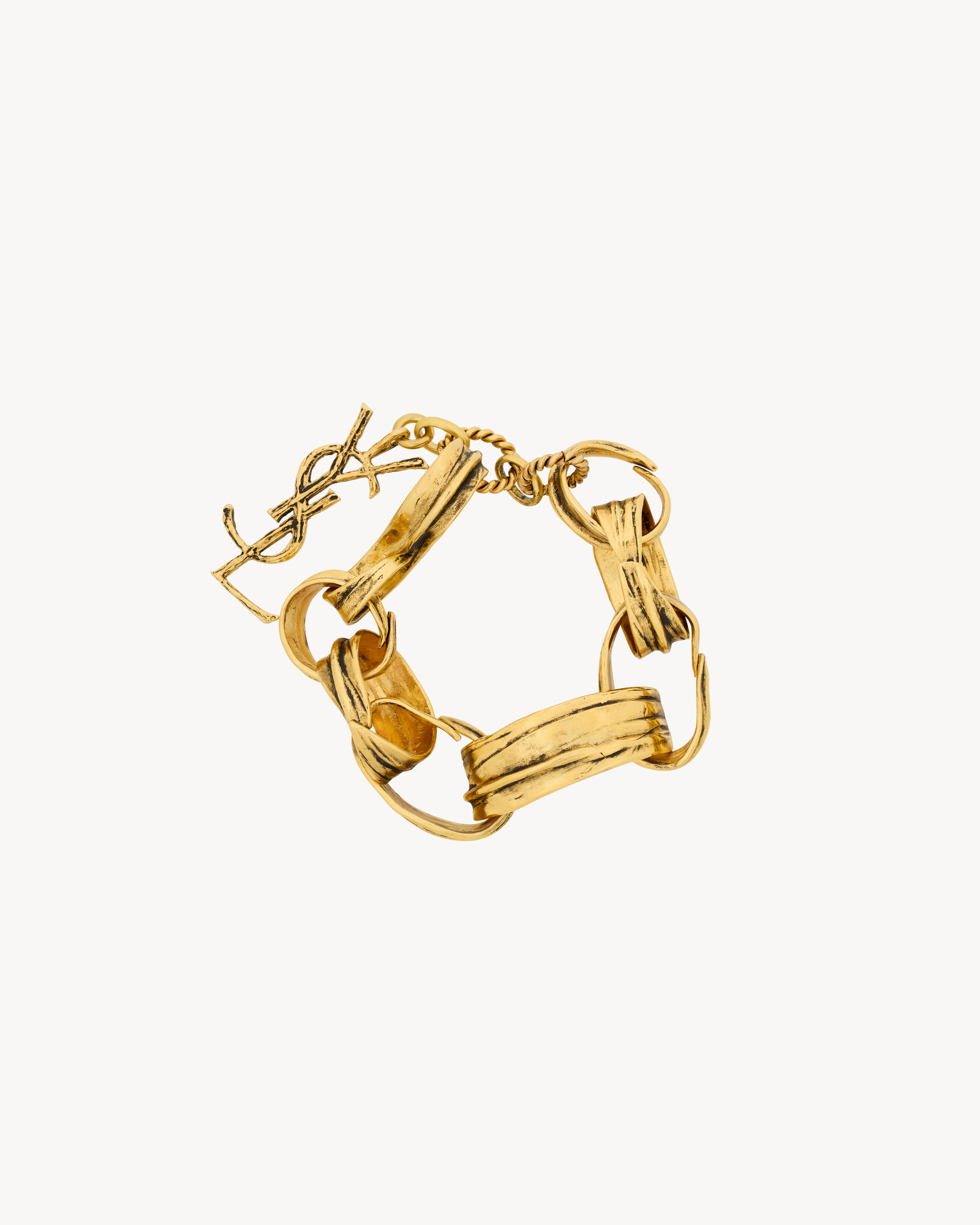 leaf chain bracelet in metal