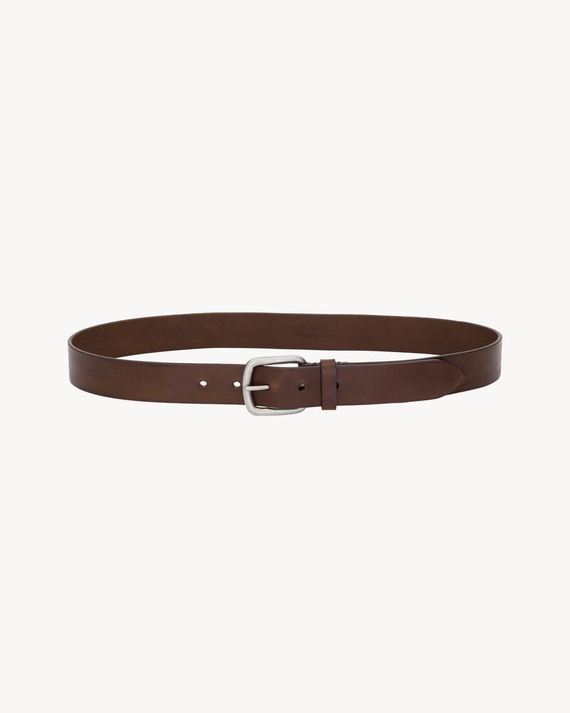 rectangular buckle belt in leather