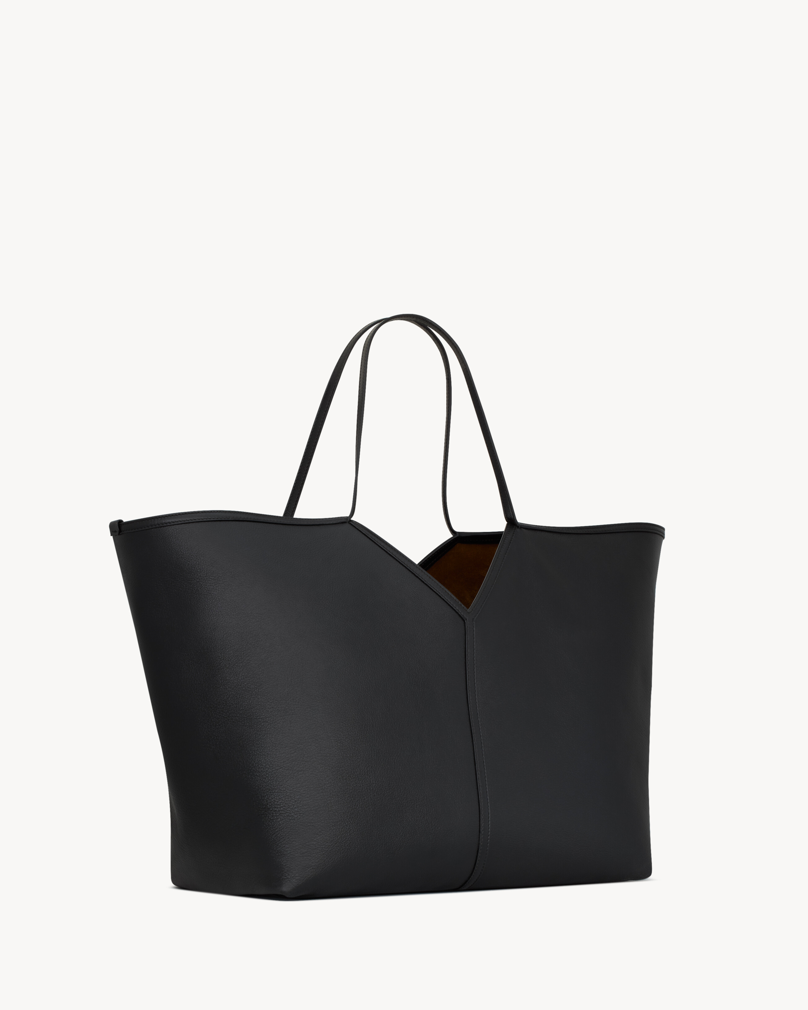Y slim tote in leather