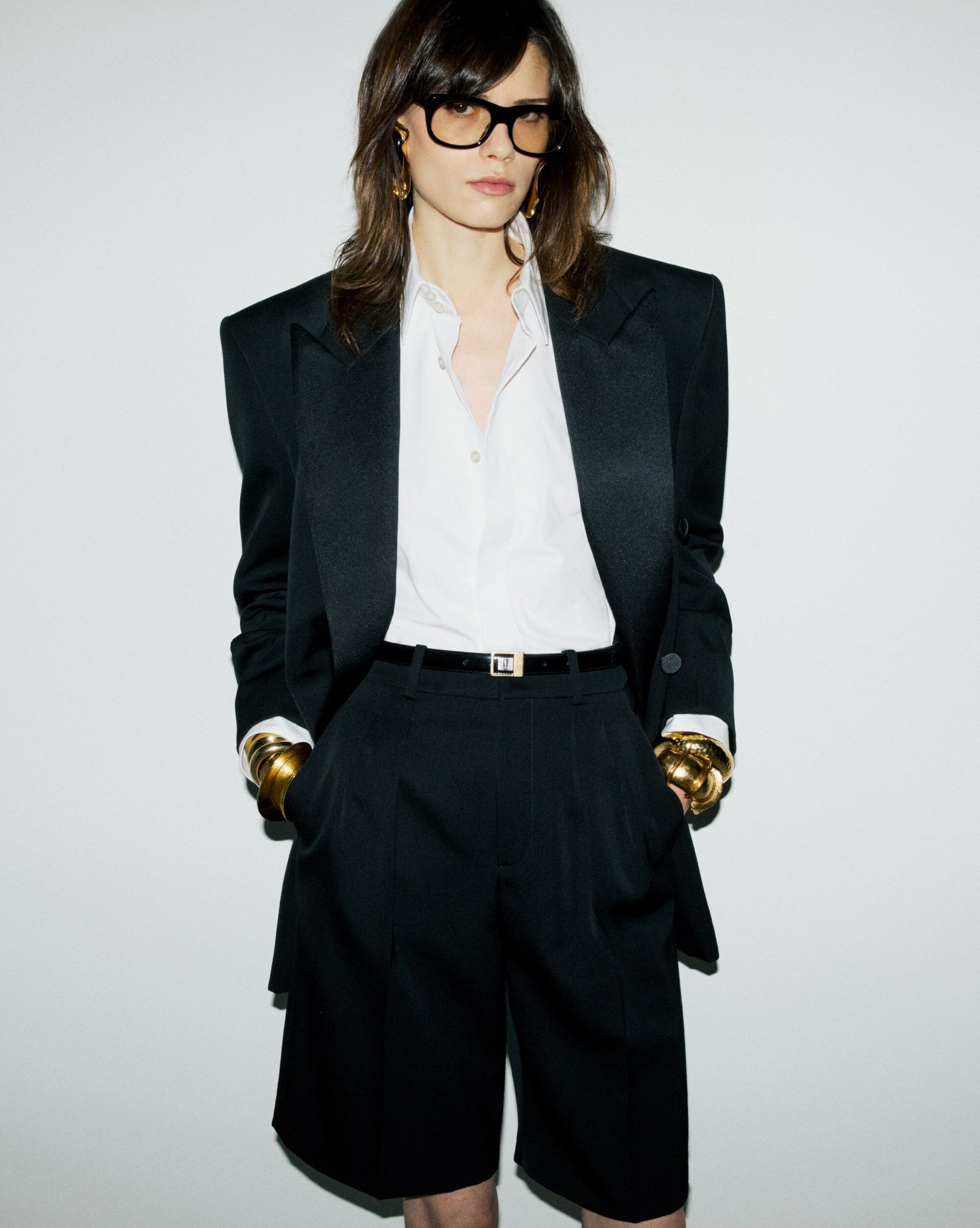 bermuda shorts in grain de poudre