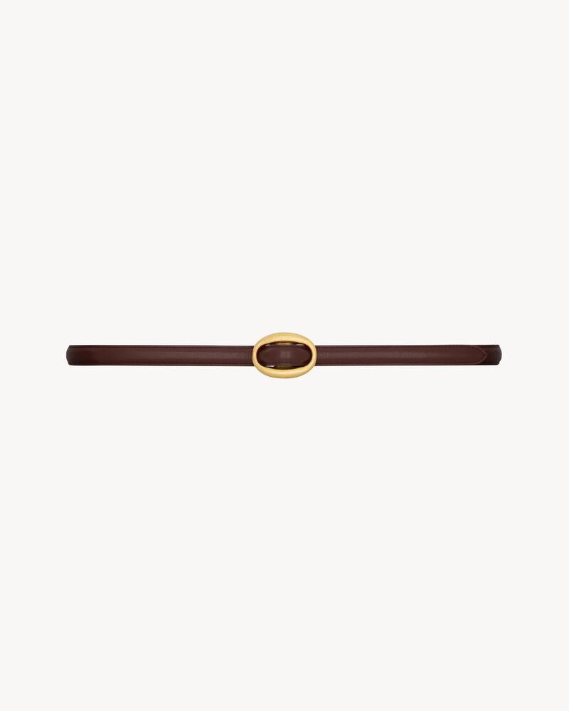 Ceinture fine réversible à boucle ovale en cuir lisse
