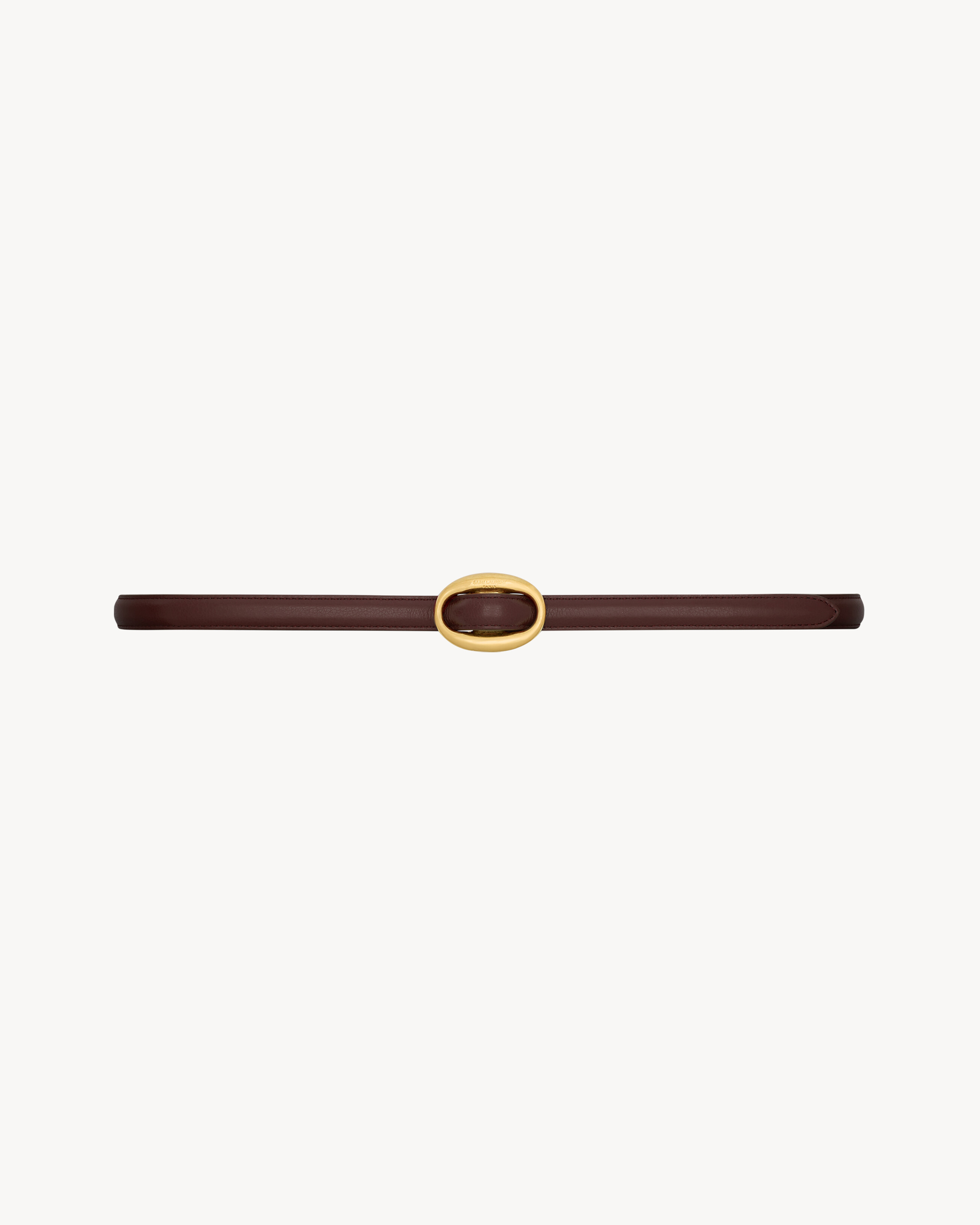 oval buckle thin reversible belt in smooth leather