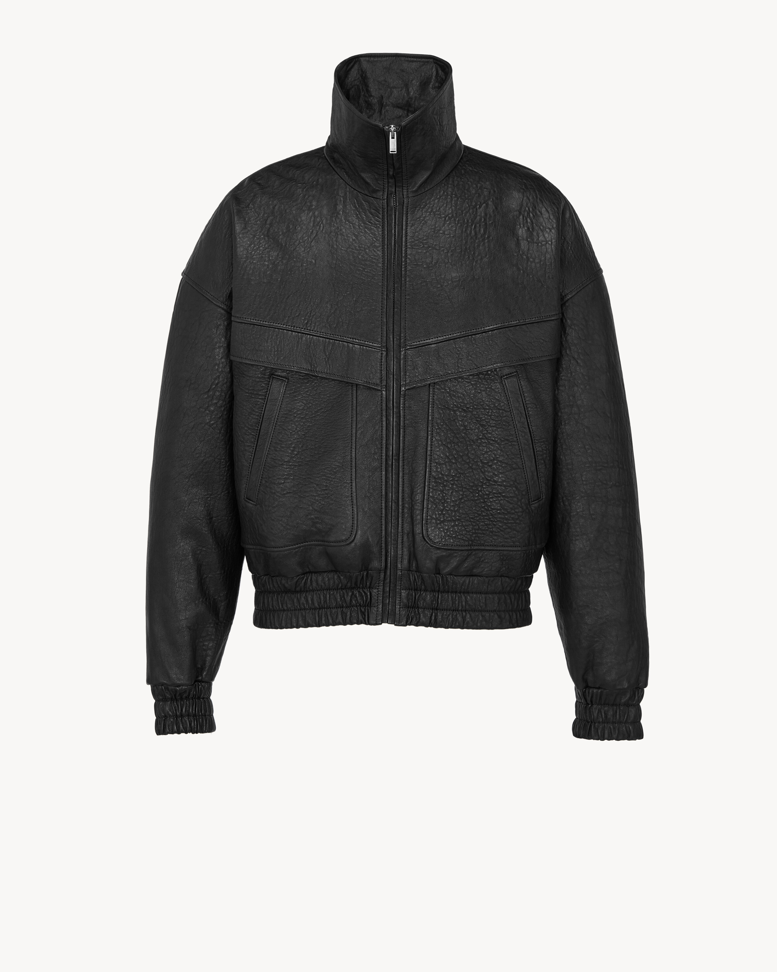 jacket in bubbled lambskin