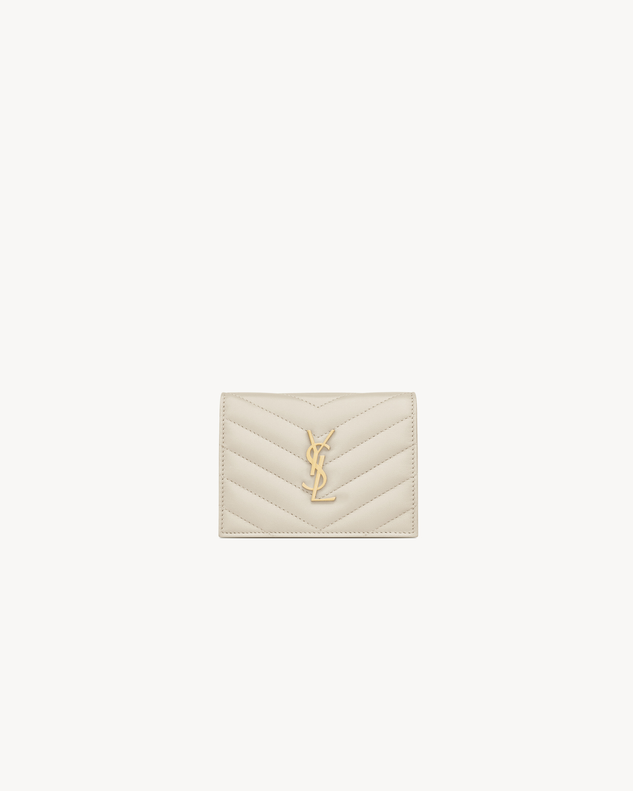 キルティングラムスキン製 カサンドラ SAINT LAURENT マトラッセ フラップ式カードケース