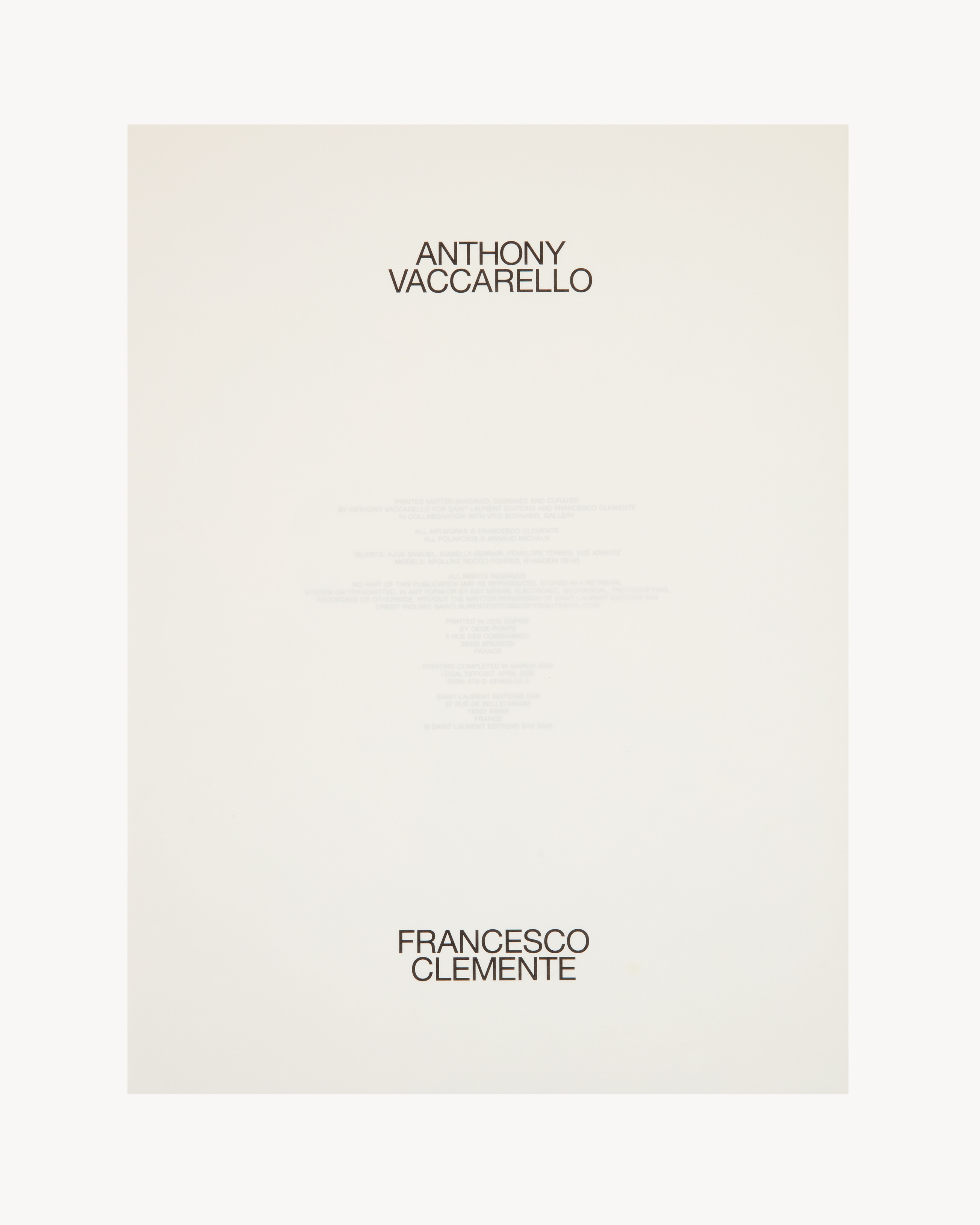 SL EDITIONS: FRANCESCO CLEMENTE