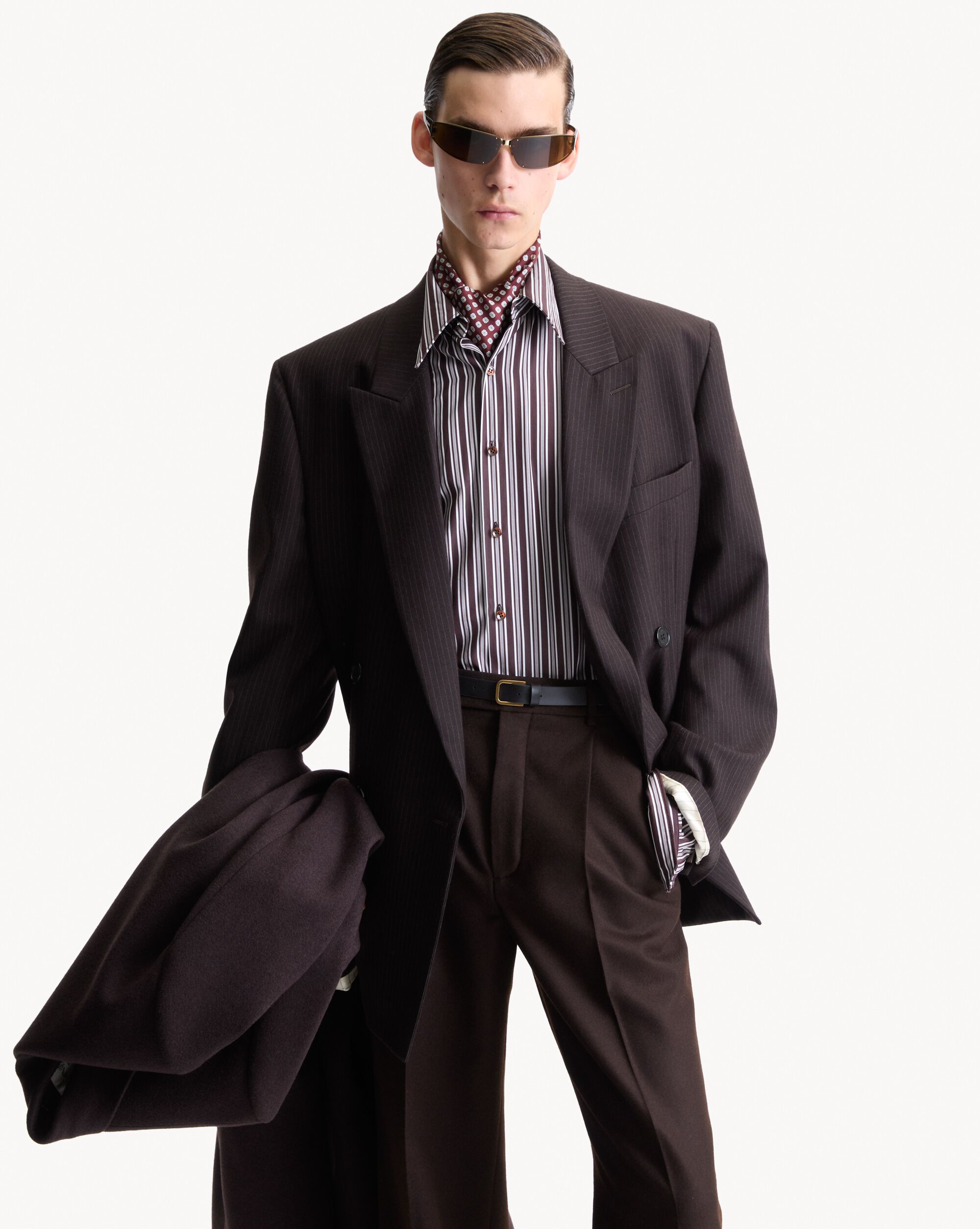 shirt in striped cotton poplin