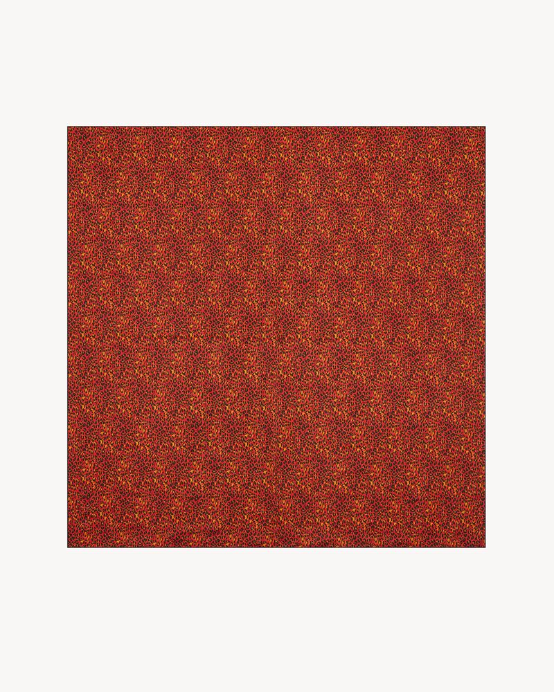 square scarf in leopard silk charmeuse