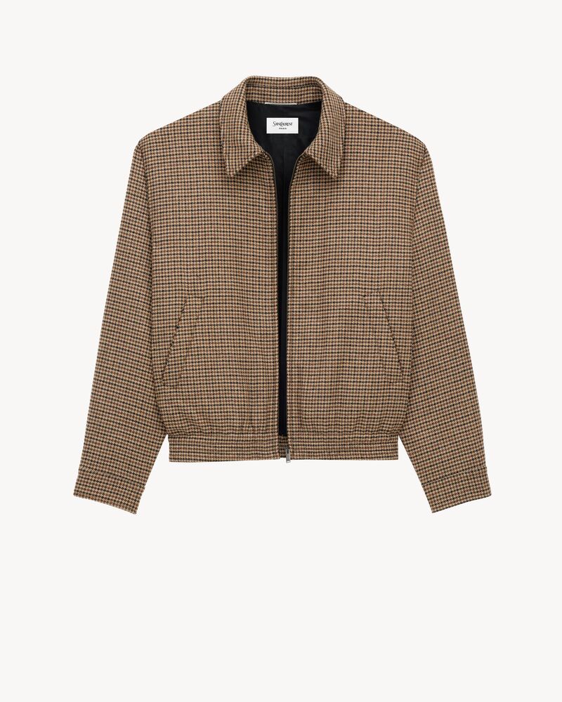 padded jacket in puppytooth