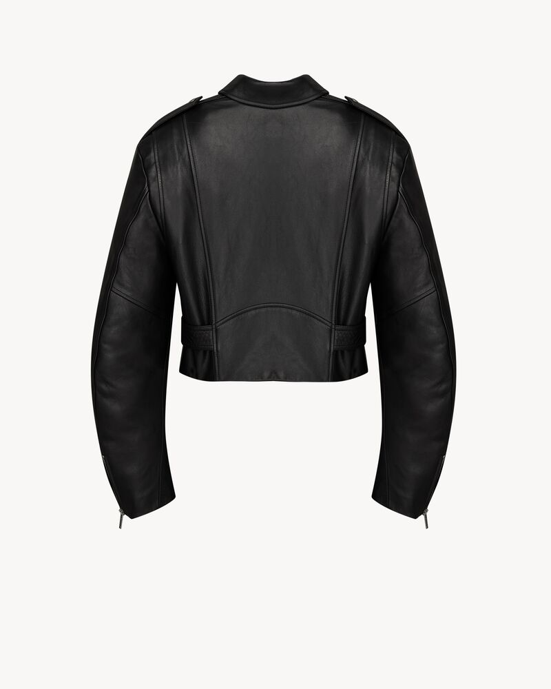 zip biker jacket in lambskin