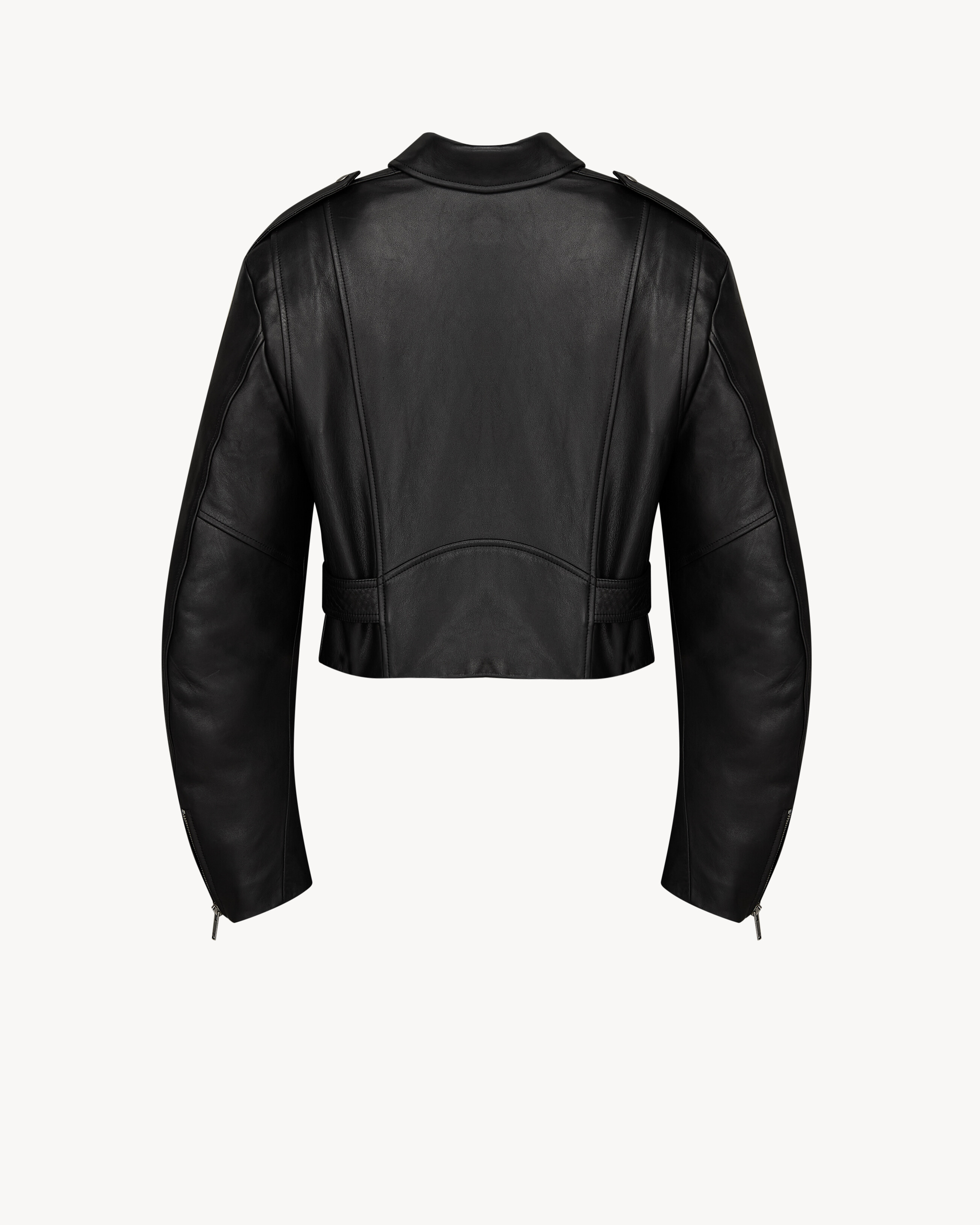 zip biker jacket in lambskin