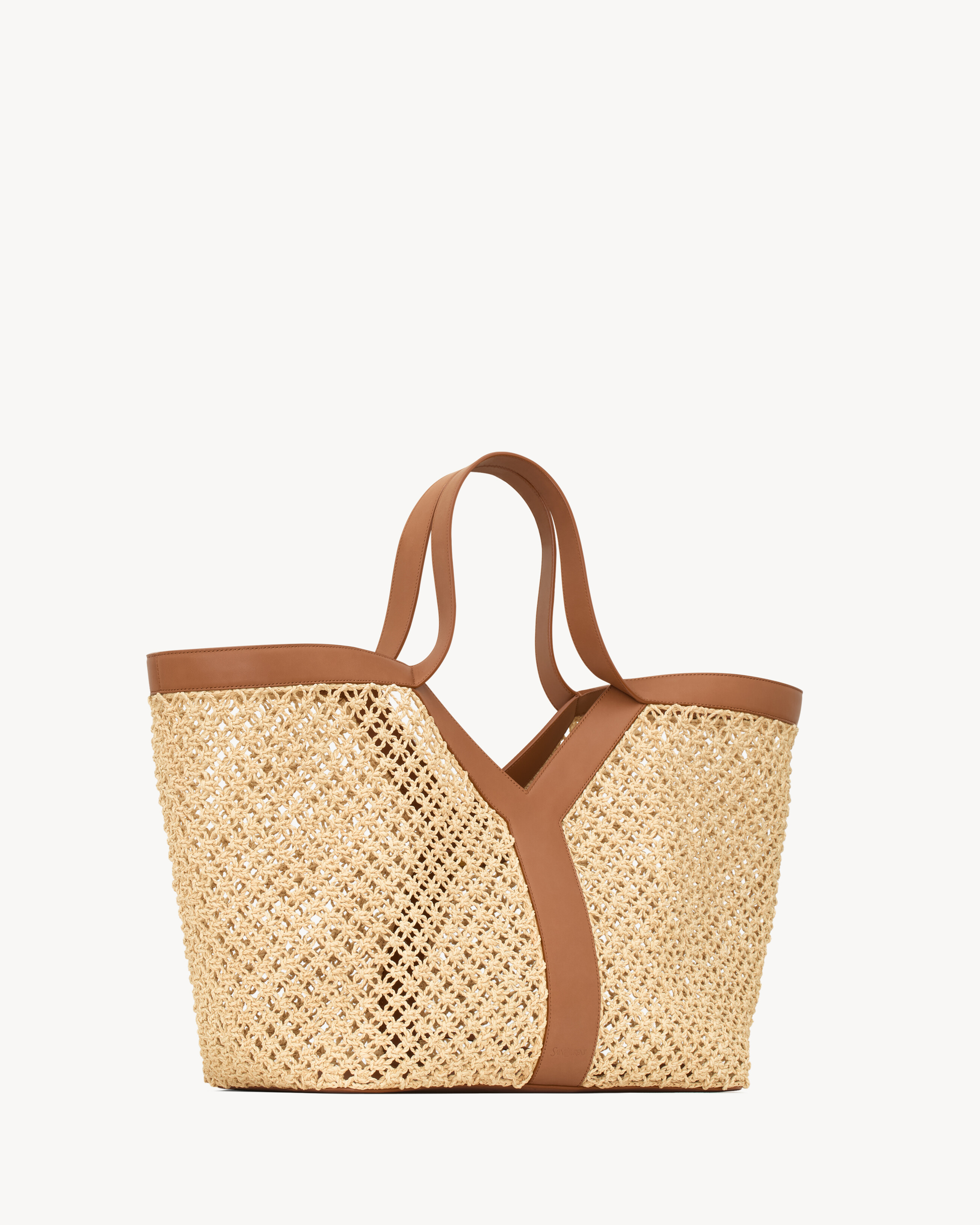 Y tote in raffia