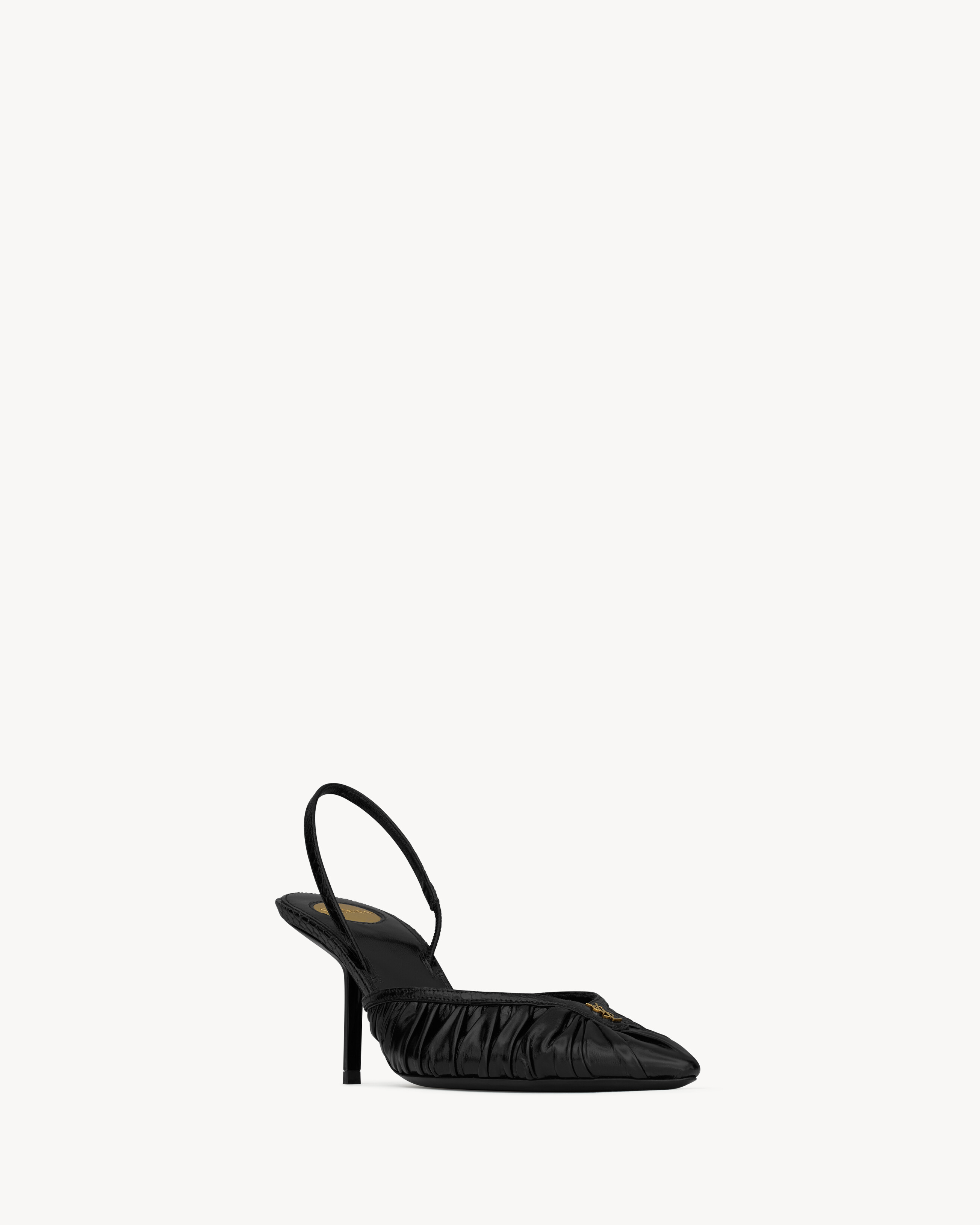 FOLIE slingback pumps in smooth leather and faux-python