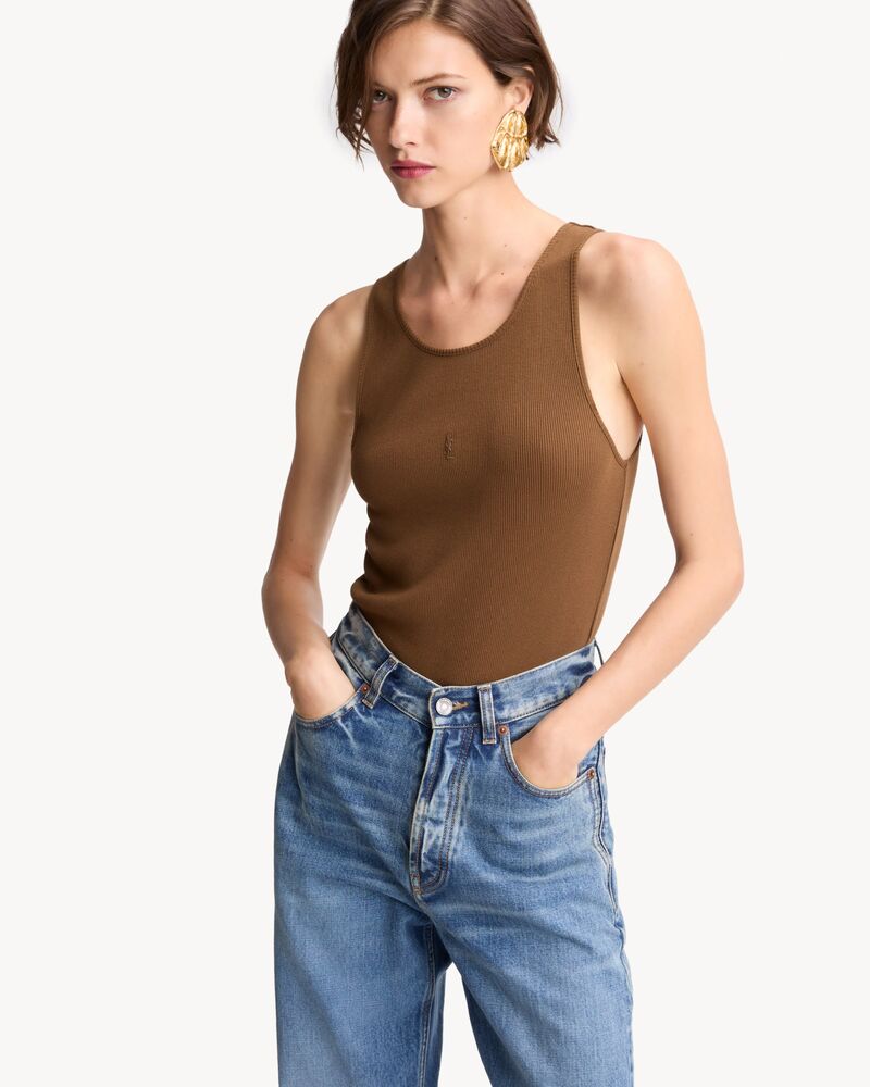 CASSANDRE tank top in ribbed cotton jersey