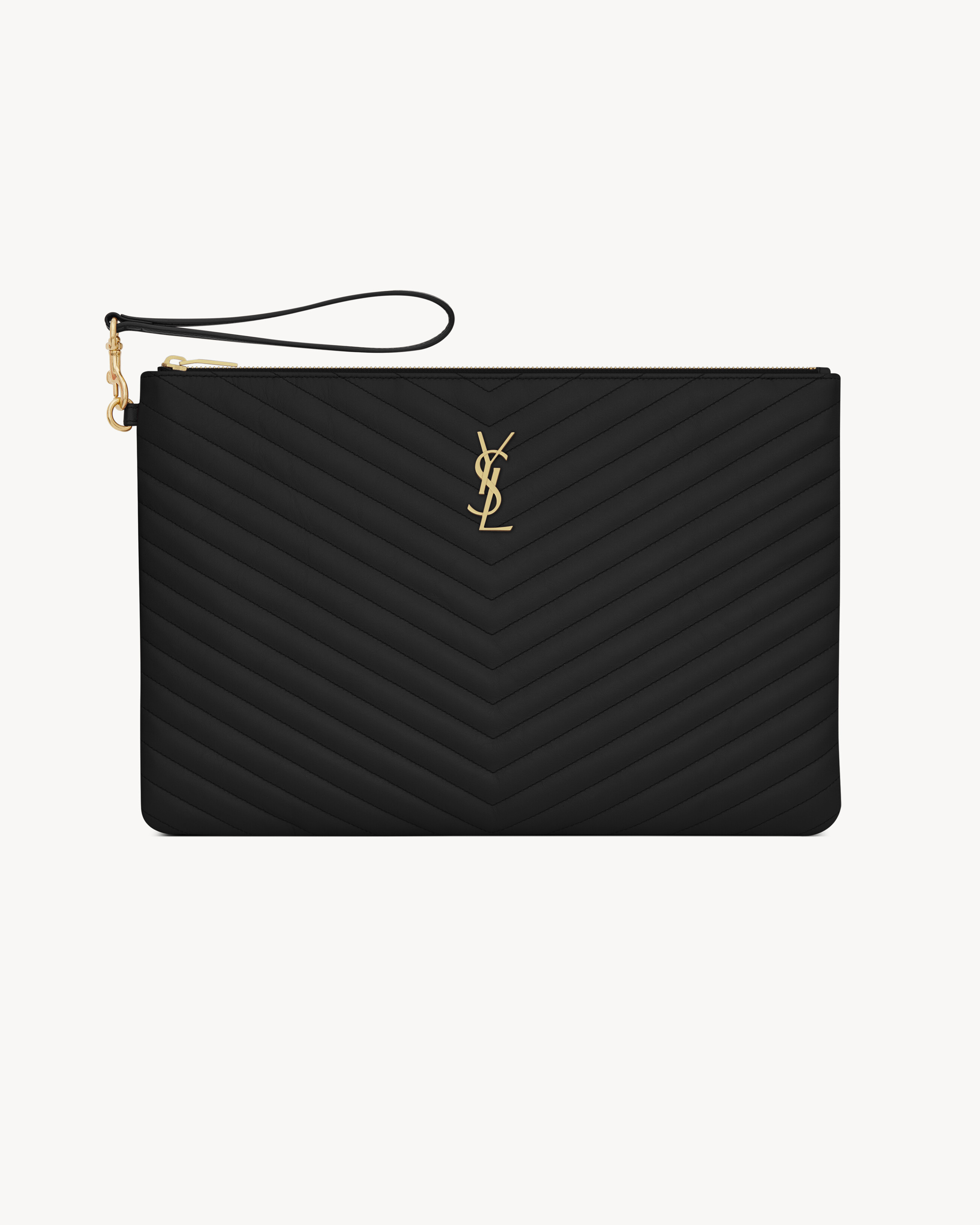 CASSANDRE SAINT LAURENT MATELASSÉ絎縫皮革文件套