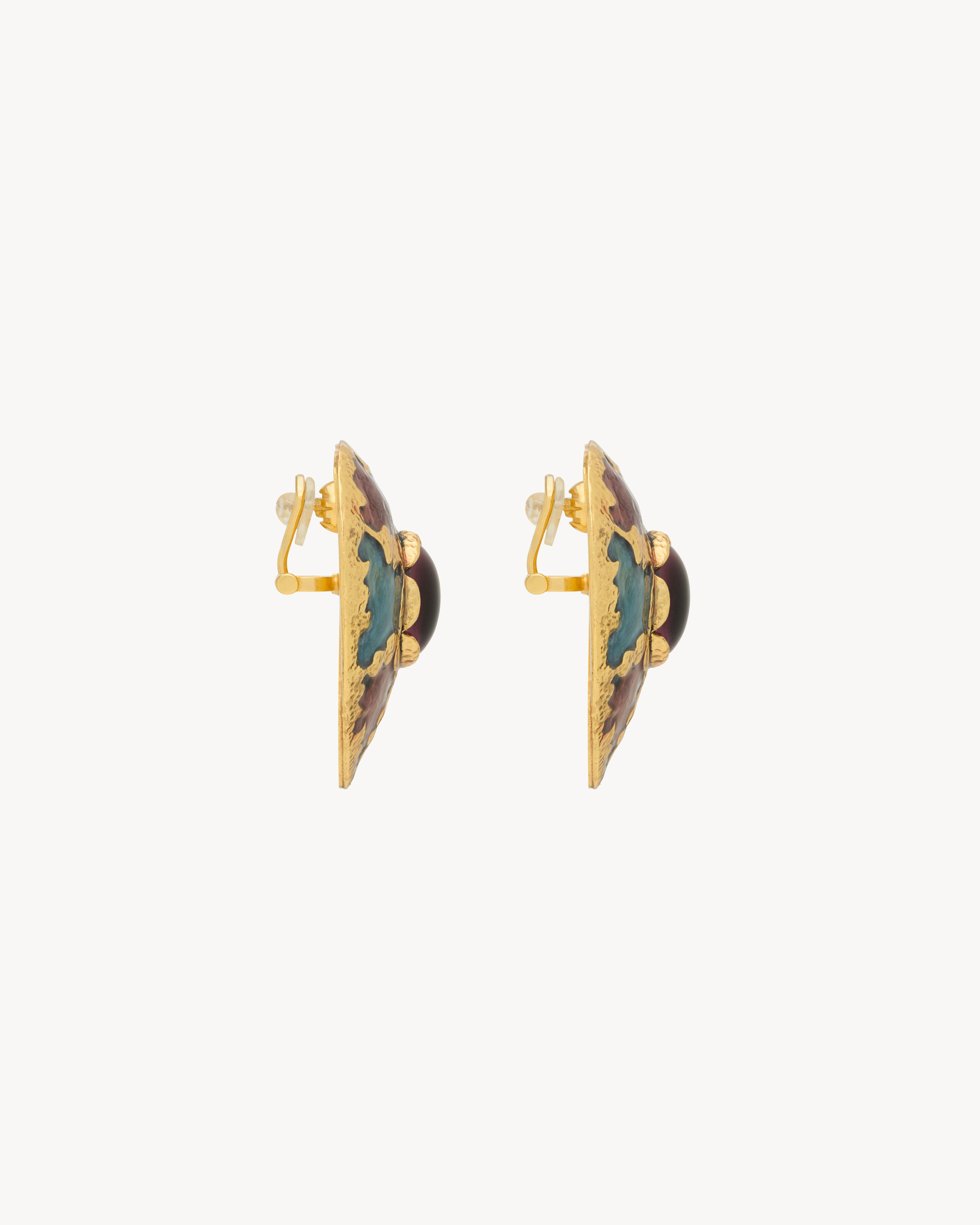 heart earrings in enamel