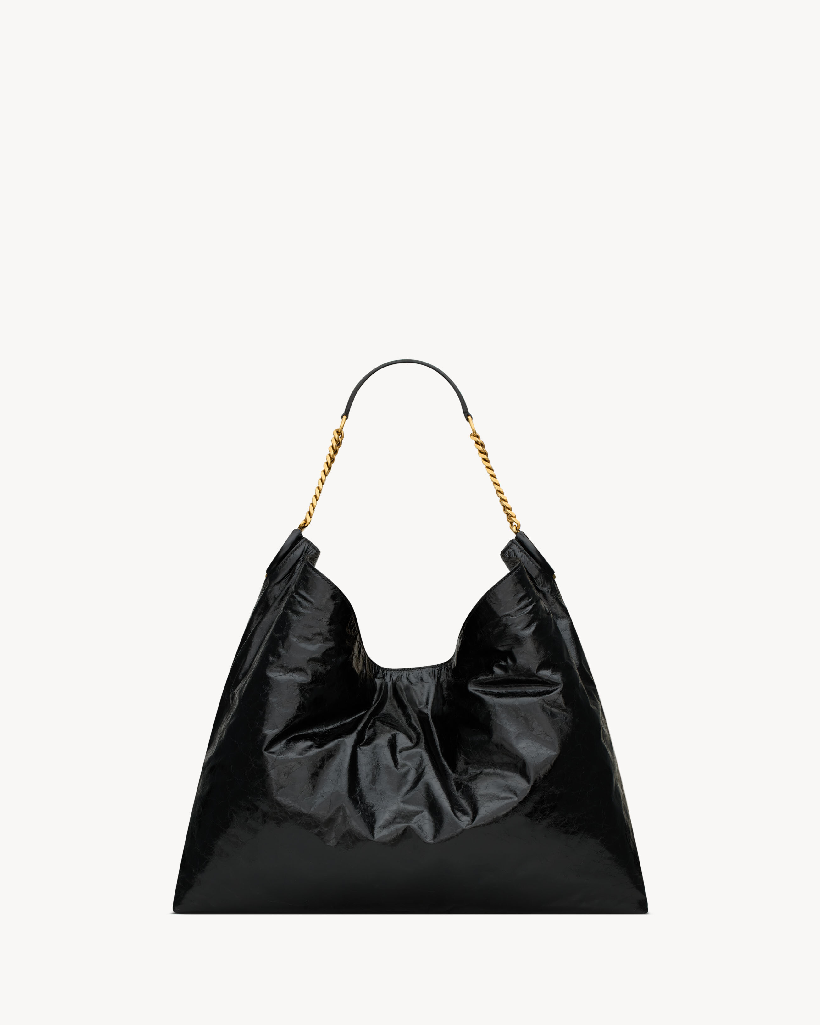 HORTENSE hobo in shiny leather