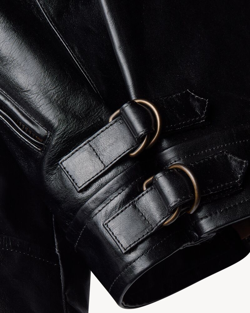 biker jacket in grained leather