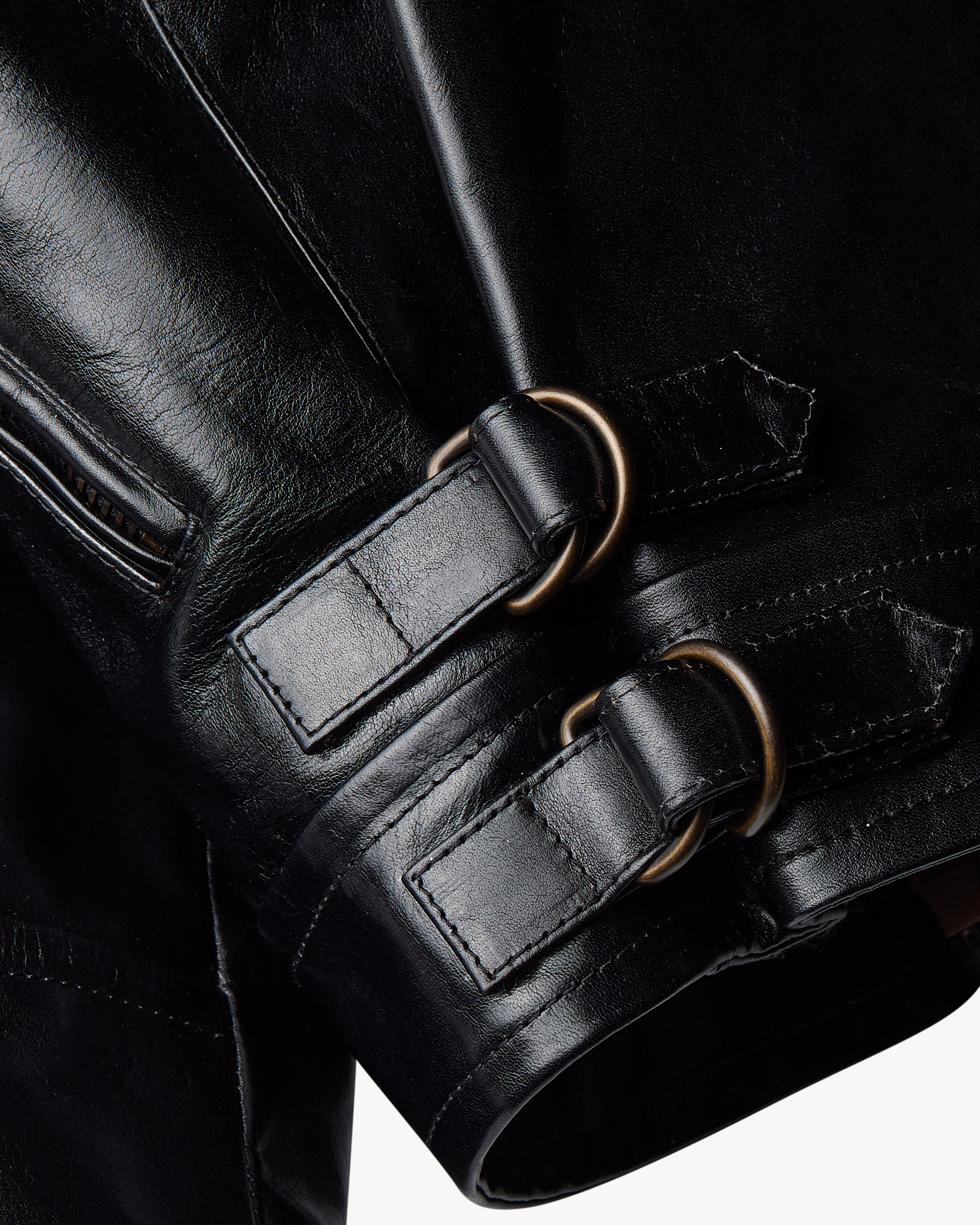 biker jacket in grained leather