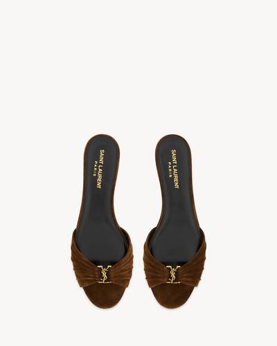 SAINT LAURENT ブラウンウェッジサンダル レディース フラットシューズ＆サンダル | サンローラン | YSL