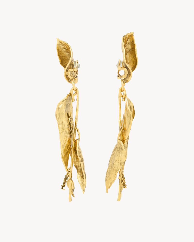 CASSANDRE leaf earrings in metal