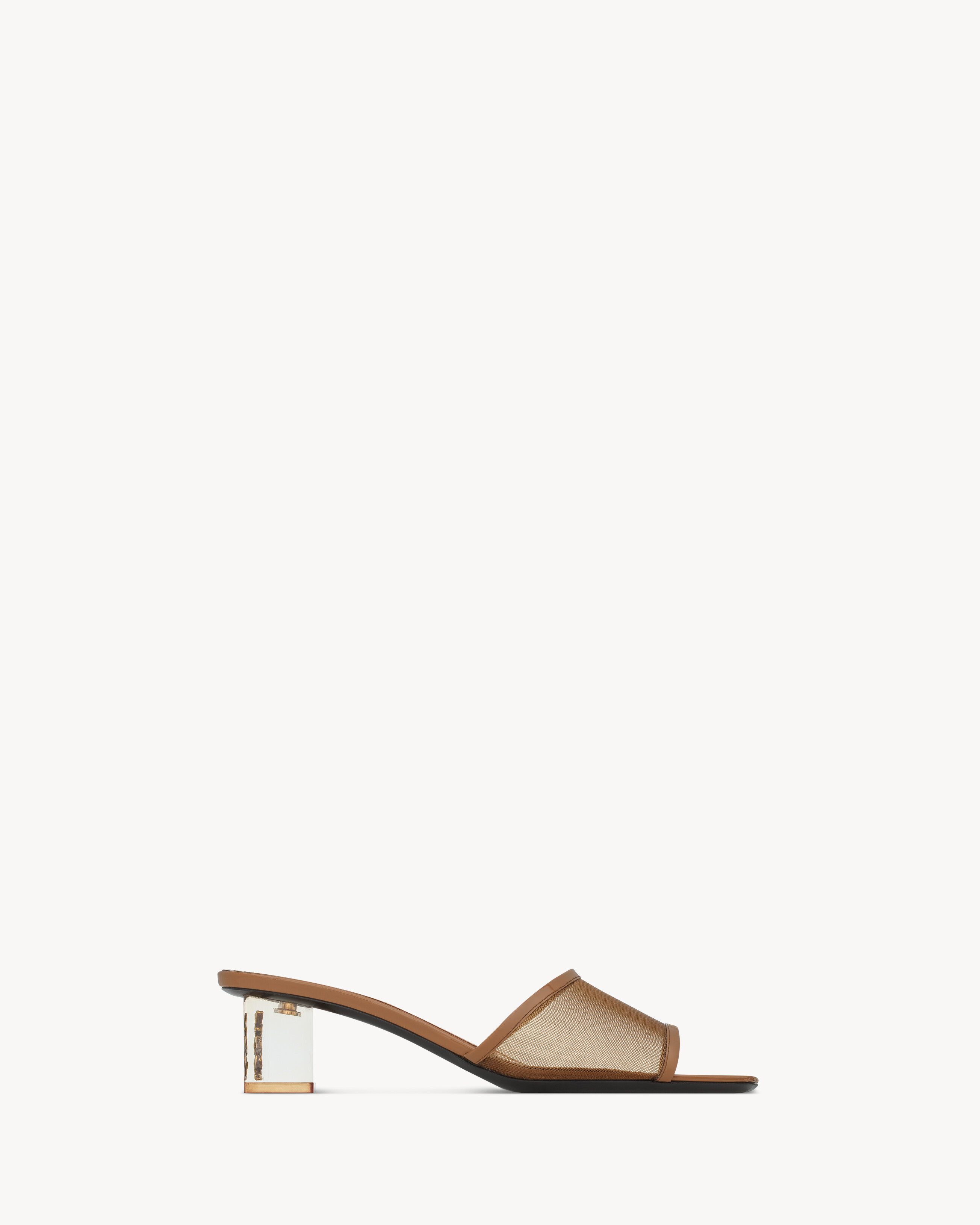 SIP mule sandals in mesh and patent leather