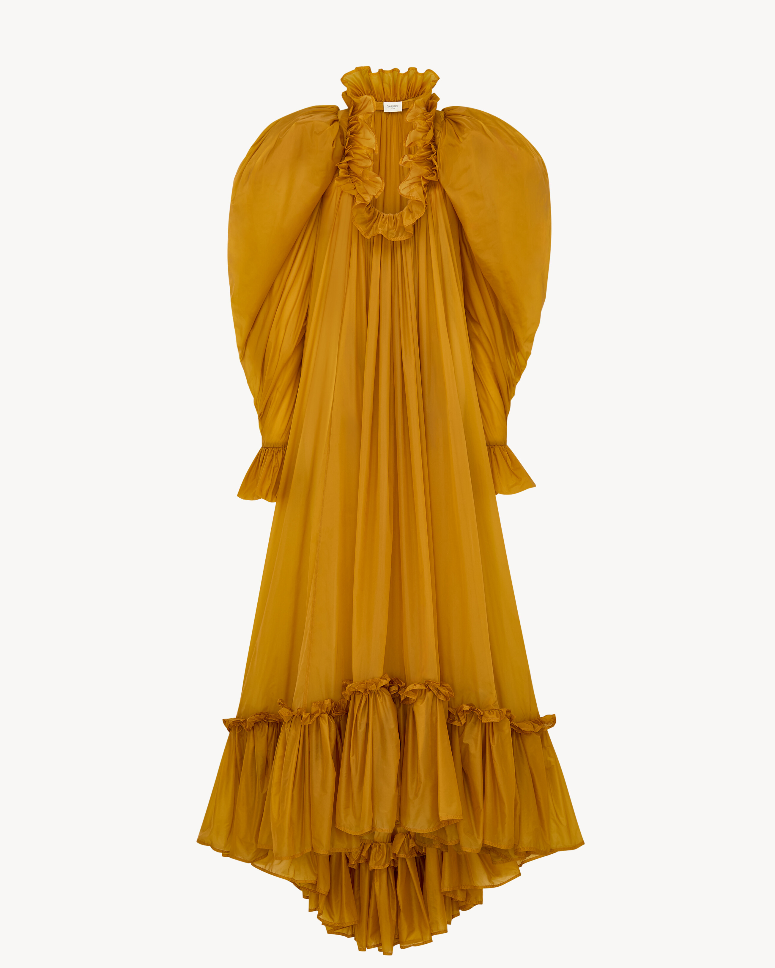 ruffled gown in nylon