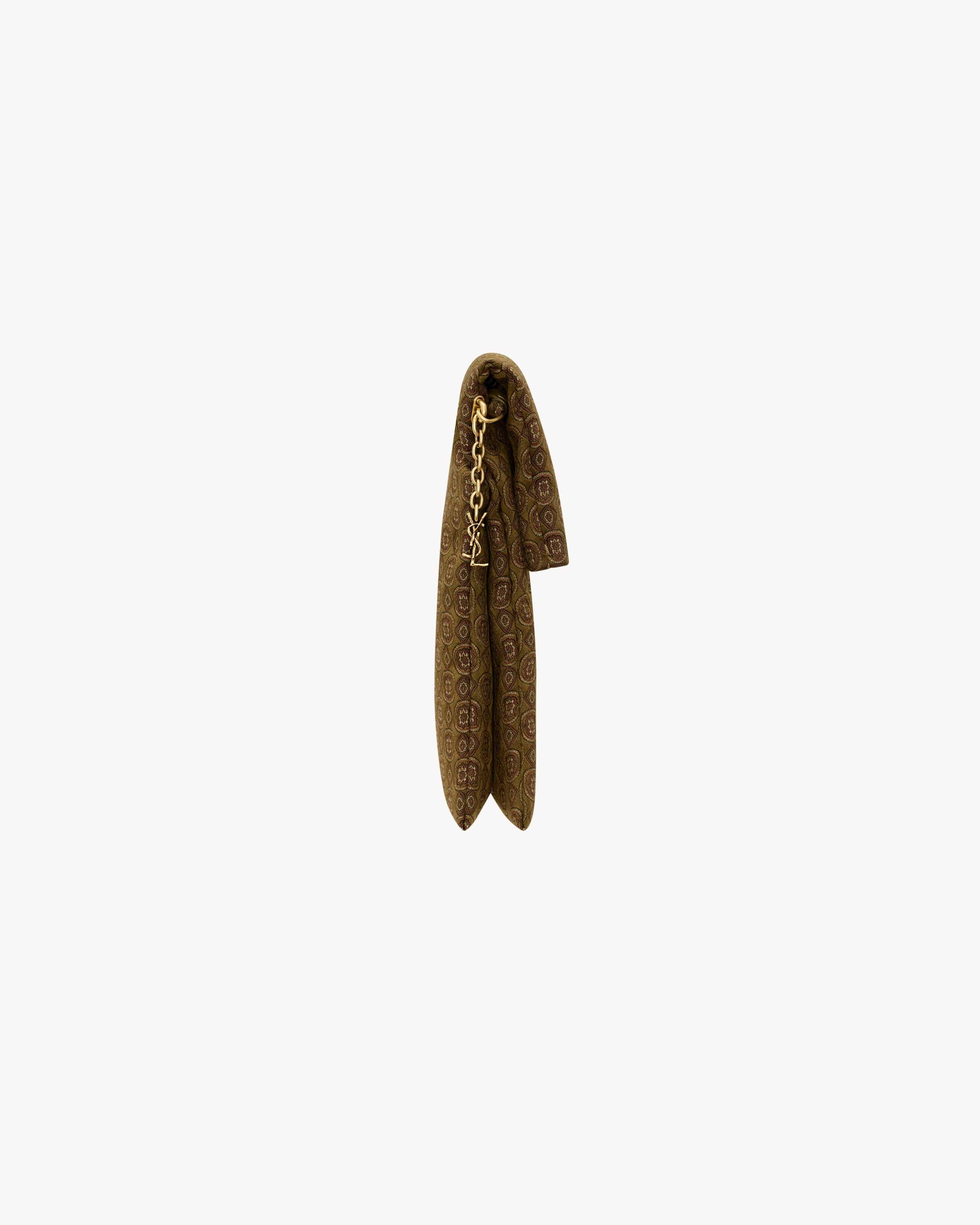 SAINT LAURENT PARIS large folded pouch in silk jacquard