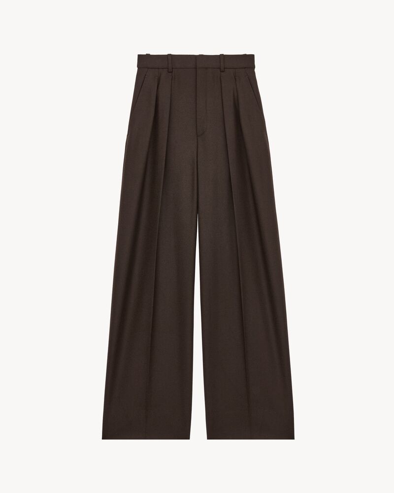 oversized pants in brushed wool flannel